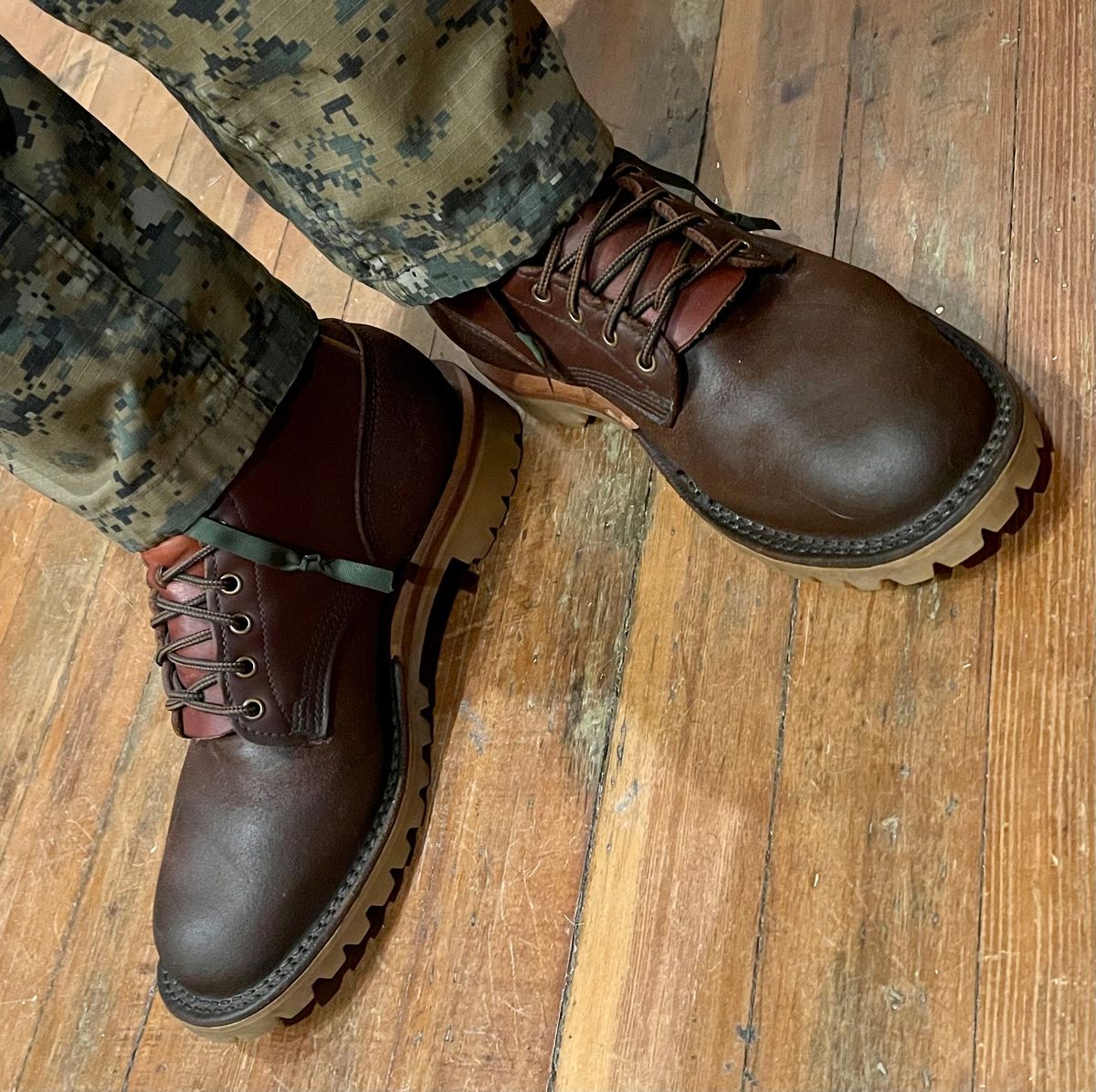 Photo by Eazydoesit on October 5, 2023 of the JK Boots O.T. in Seidel Redwood Oil Tan Roughout.
