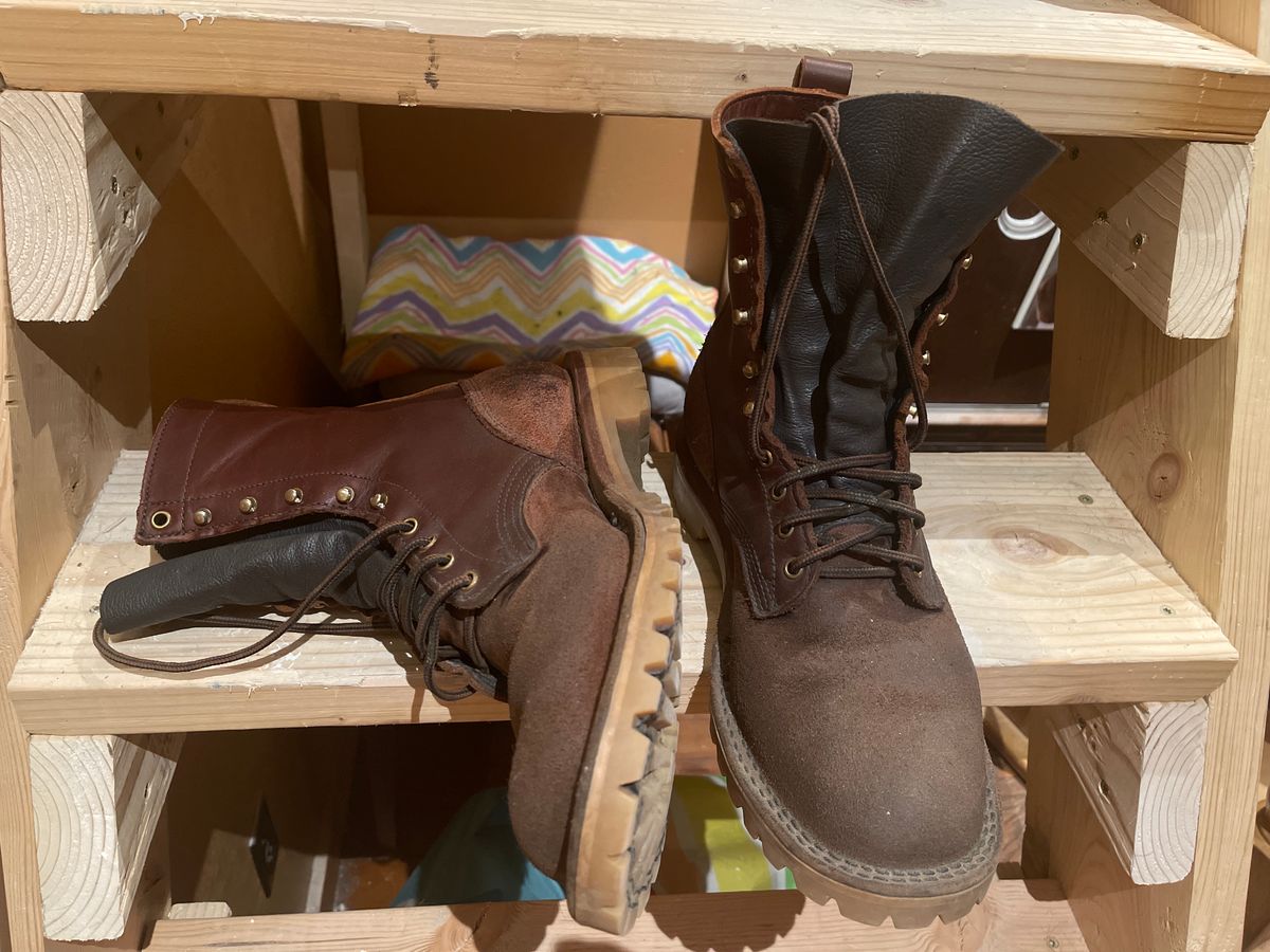 Photo by Eazydoesit on November 30, 2023 of the JK Boots O.T. in Seidel Redwood Oil Tan Roughout.