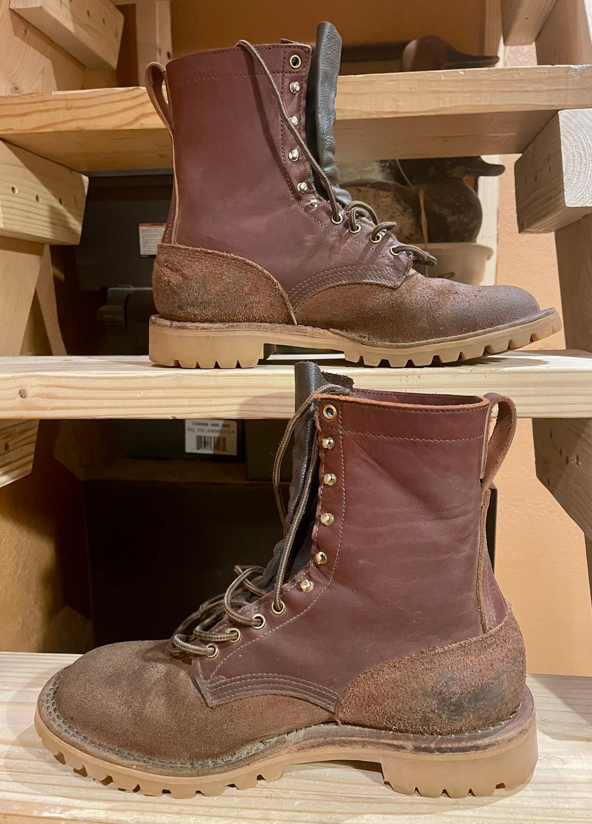 Photo by Eazydoesit on May 23, 2024 of the JK Boots O.T. in Seidel Redwood Oil Tan Roughout.