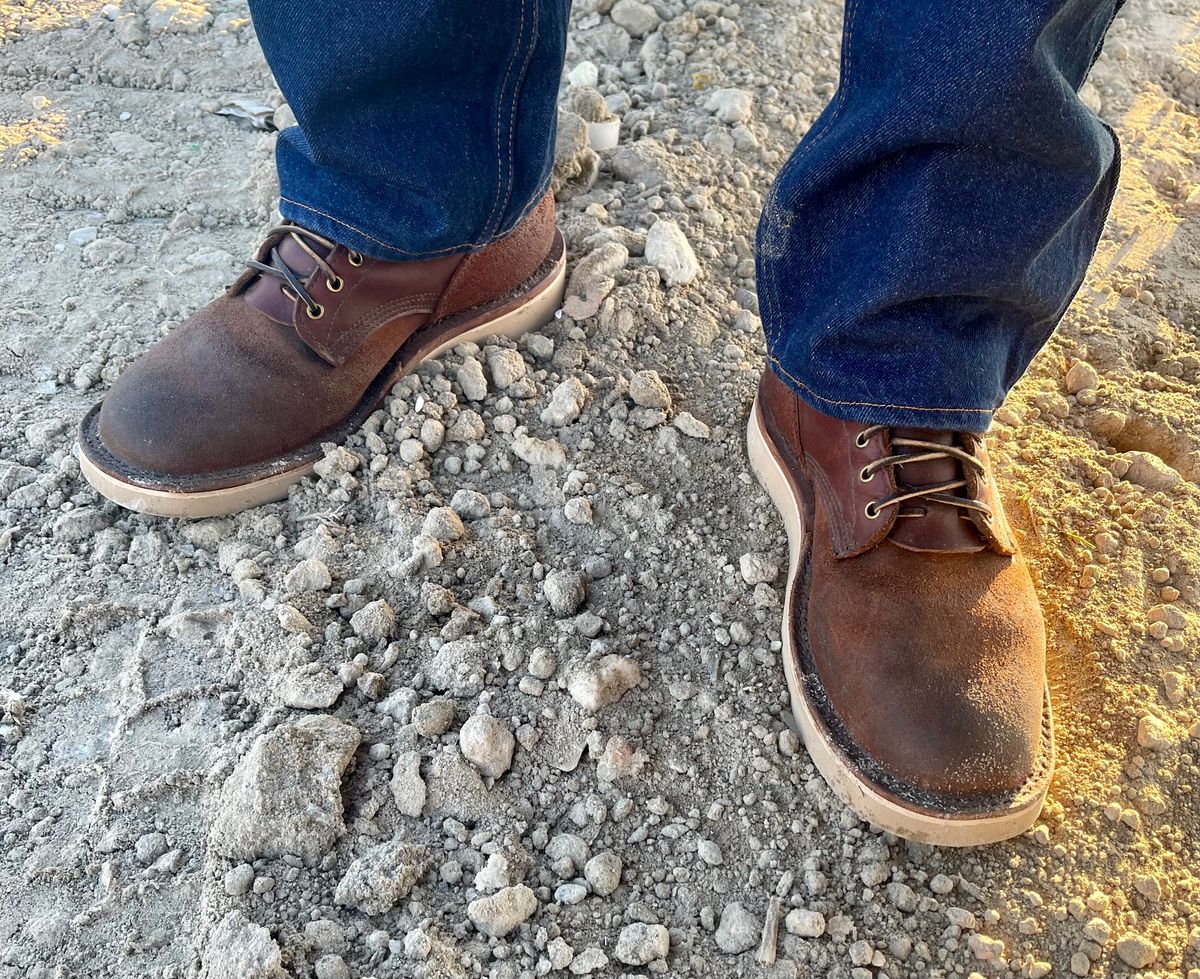 Photo by Eazydoesit on March 19, 2025 of the JK Boots O.T. in Seidel Redwood Oil Tan Roughout.