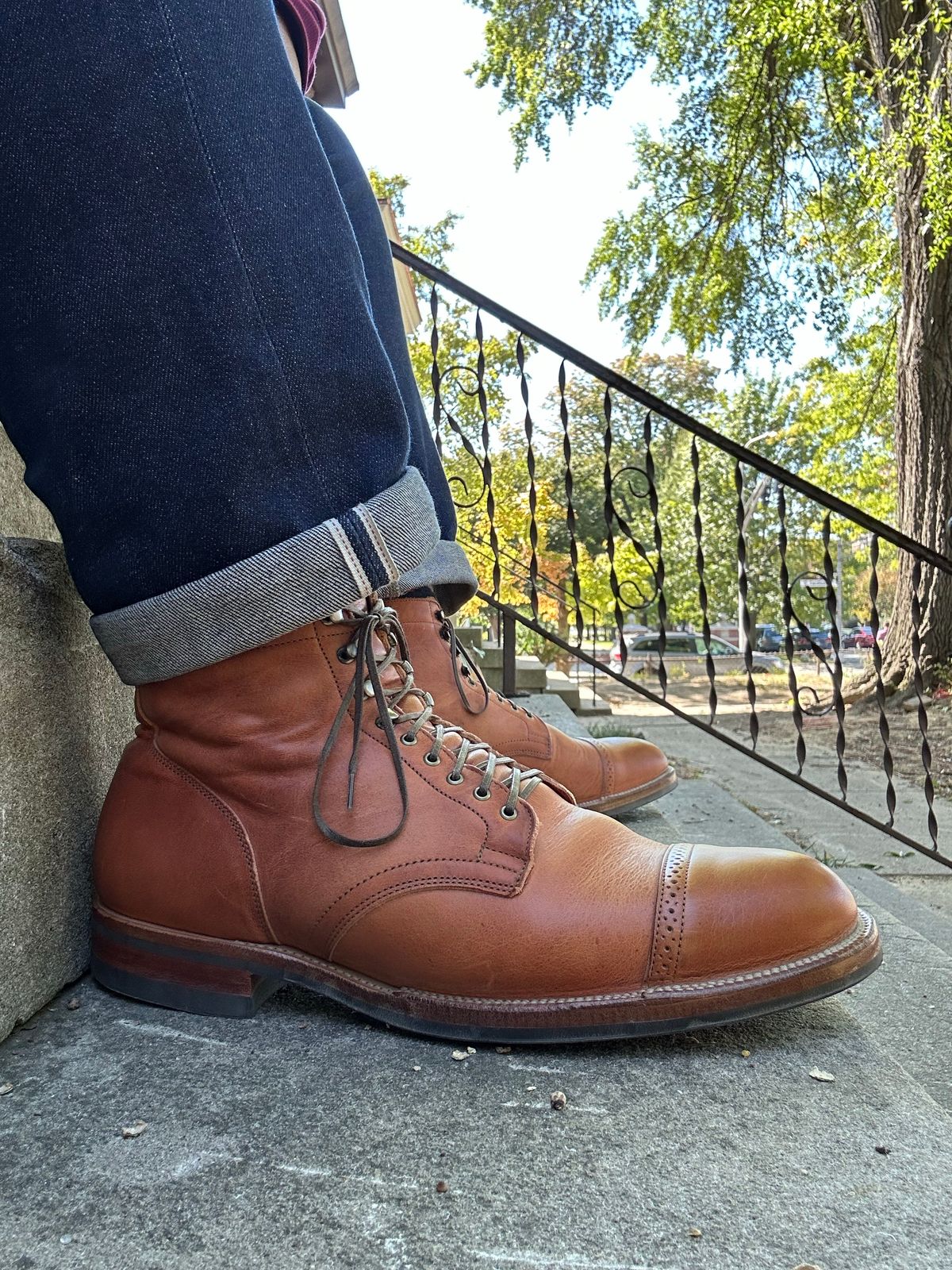Photo by eddykinz on October 5, 2022 of the Viberg Service Boot BCT in Horween Natural Dublin.