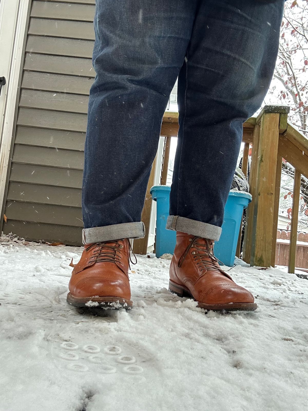 Photo by eddykinz on November 12, 2022 of the Viberg Service Boot BCT in Horween Natural Dublin.
