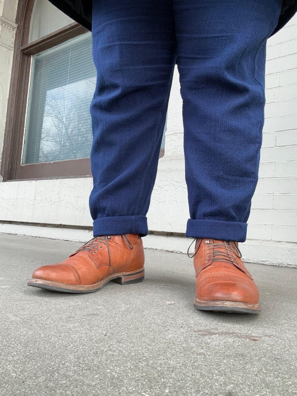 Photo by eddykinz on December 21, 2022 of the Viberg Service Boot BCT in Horween Natural Dublin.