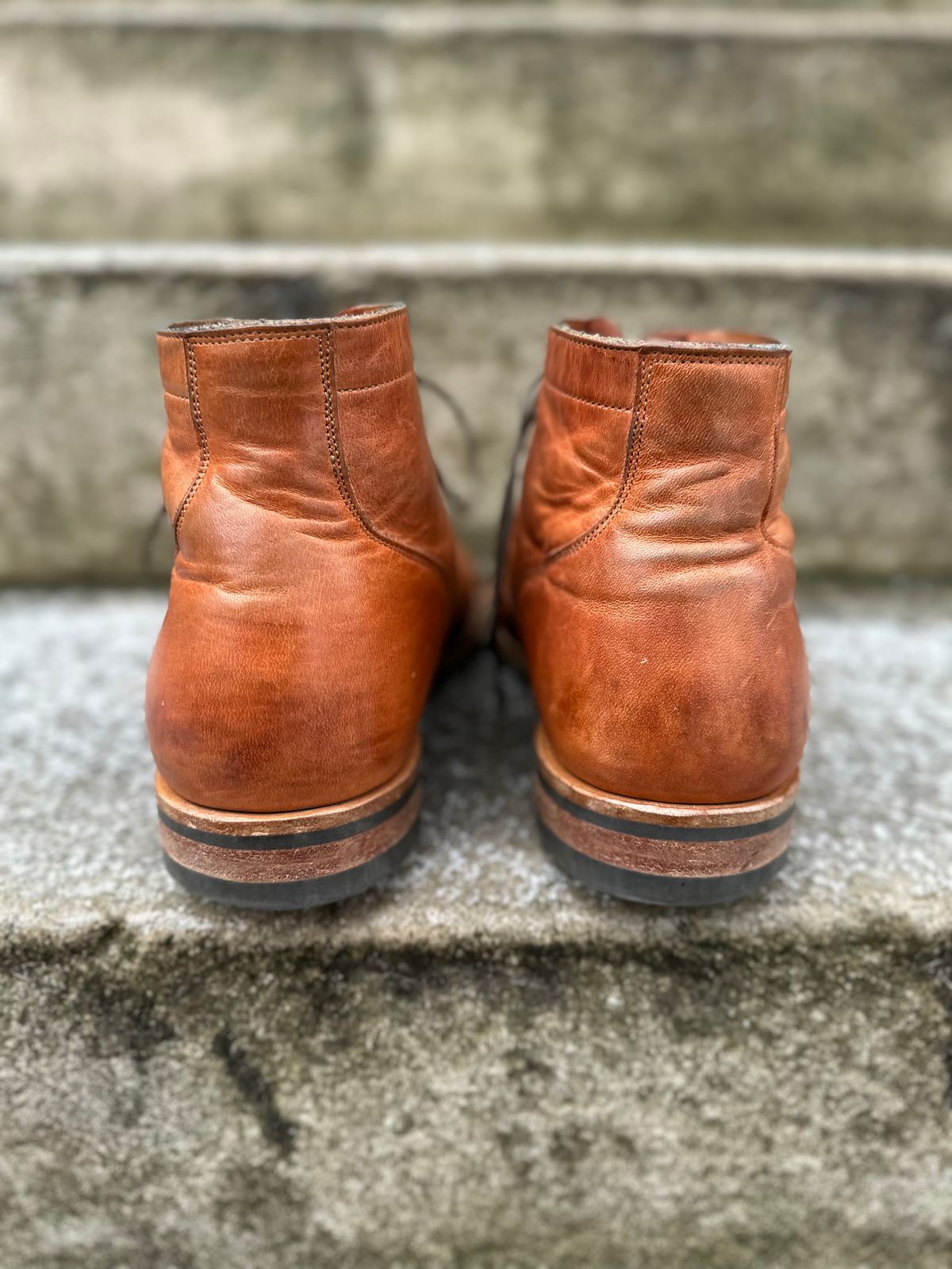 Photo by eddykinz on February 1, 2023 of the Viberg Service Boot BCT in Horween Natural Dublin.