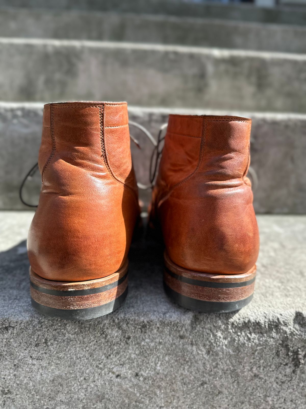 Photo by eddykinz on March 1, 2023 of the Viberg Service Boot BCT in Horween Natural Dublin.