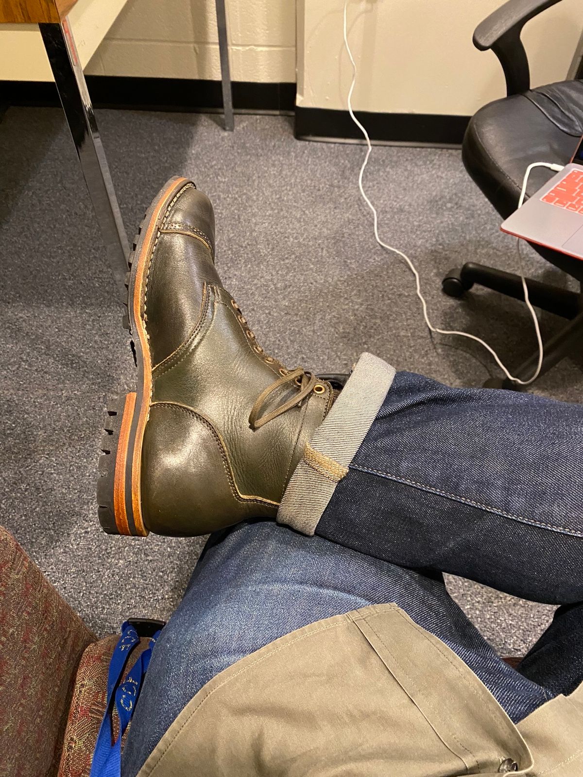 Photo by eddykinz on September 12, 2022 of the Viberg Service Boot BCT in Unlisted Leather.