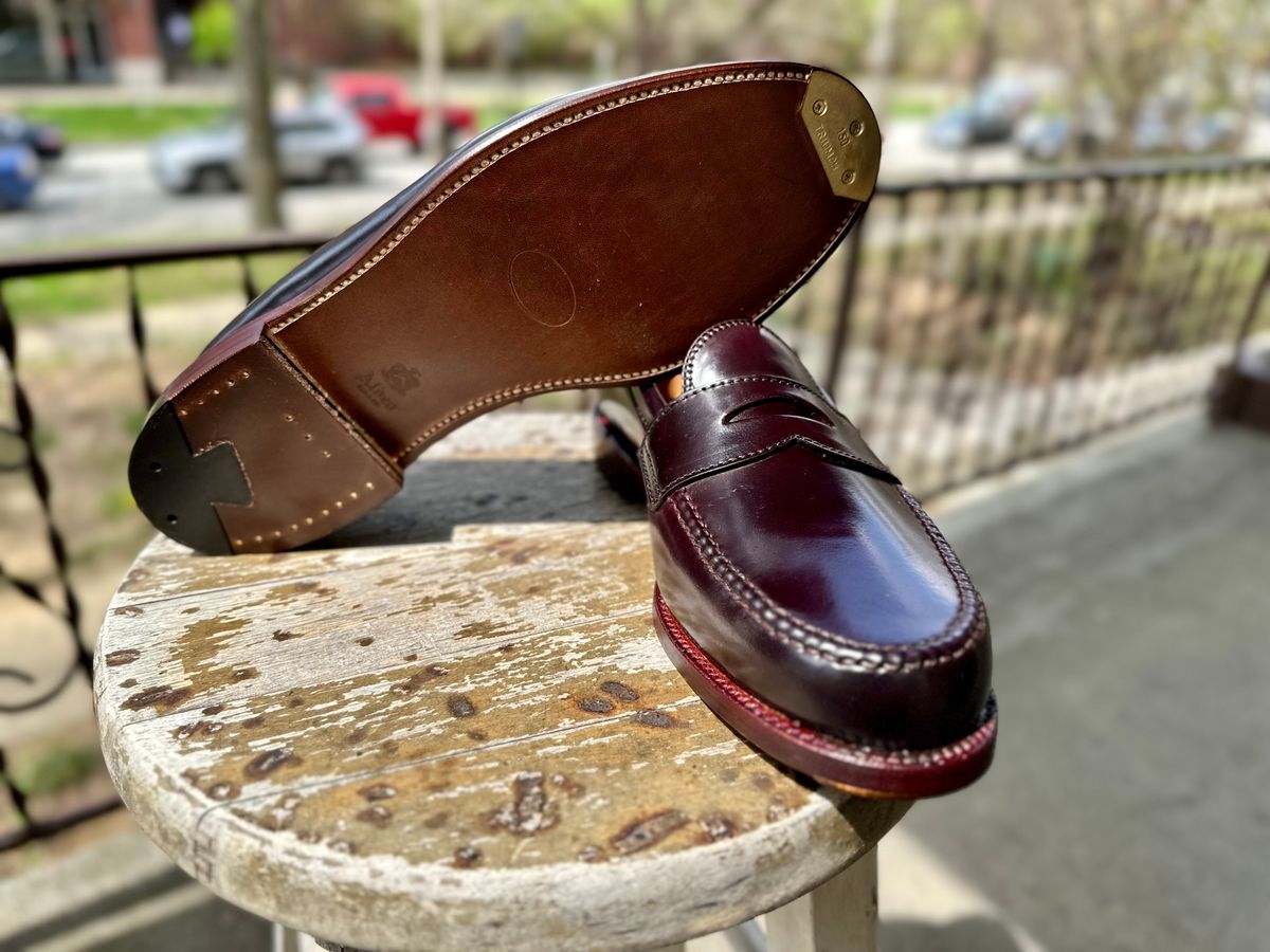 Photo by eddykinz on April 5, 2023 of the Alden Leisure Handsewn Penny Loafer in Horween Color 8 Shell Cordovan.