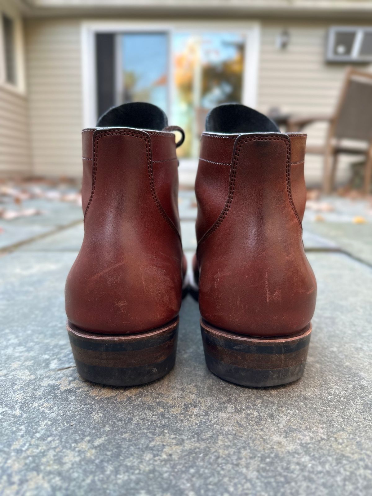 Photo by worra on November 4, 2022 of the NF Bootmaker Milton Boot in Horween Tan Workshoe Butt.