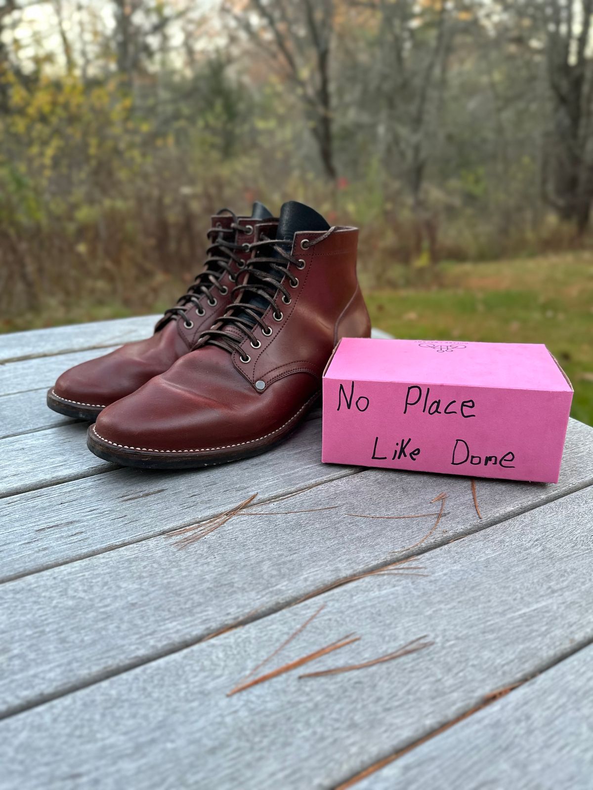 Photo by worra on November 4, 2022 of the NF Bootmaker Milton Boot in Horween Tan Workshoe Butt.