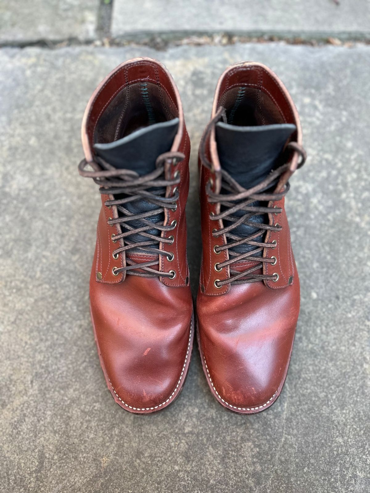 Photo by worra on November 4, 2022 of the NF Bootmaker Milton Boot in Horween Tan Workshoe Butt.