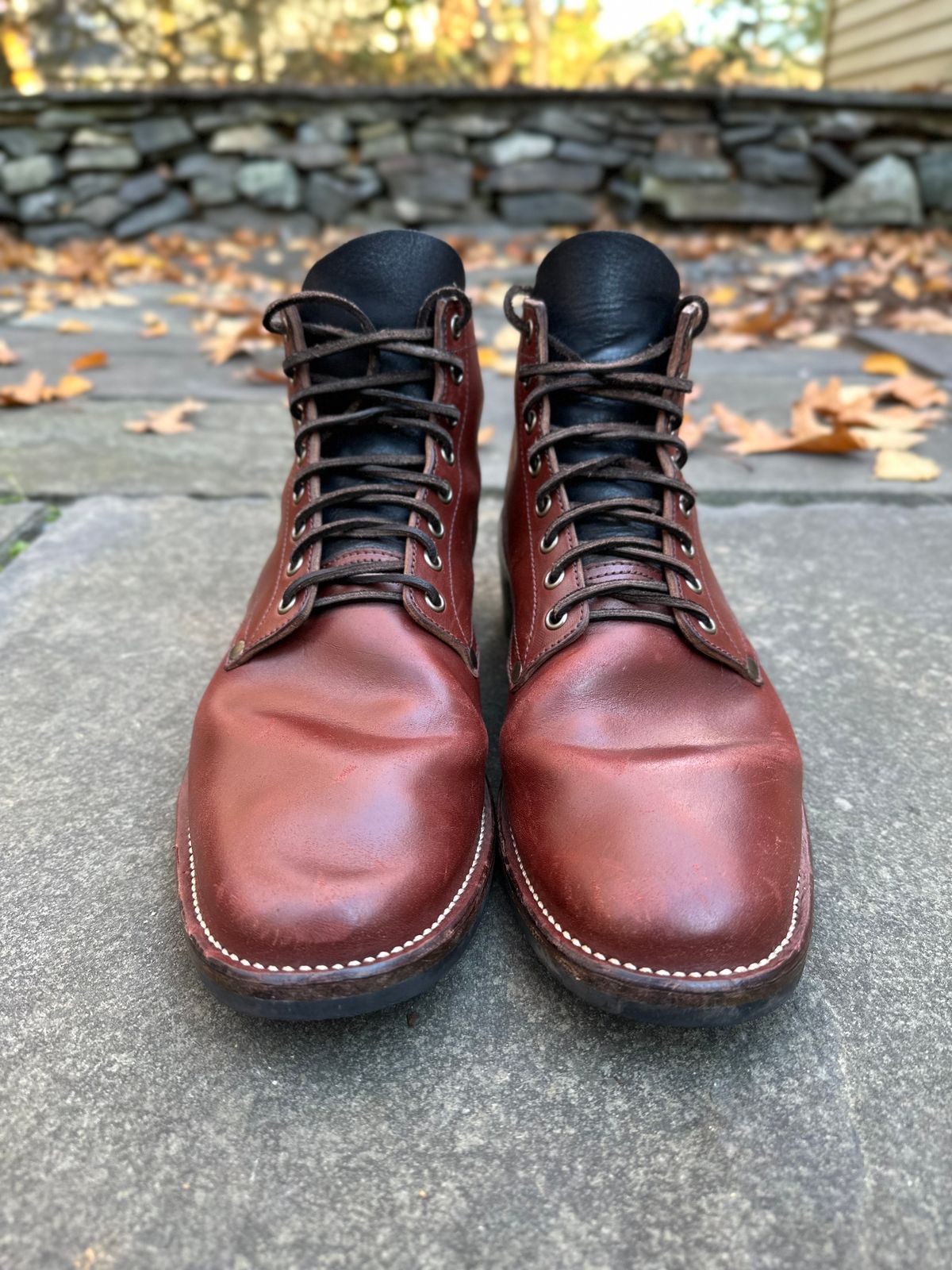Photo by worra on November 4, 2022 of the NF Bootmaker Milton Boot in Horween Tan Workshoe Butt.
