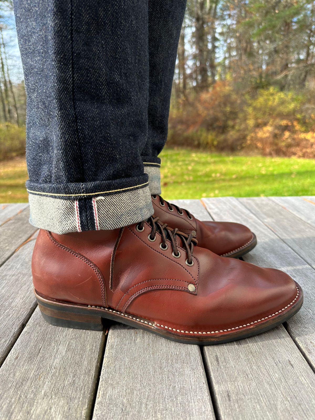 Photo by worra on November 8, 2022 of the NF Bootmaker Milton Boot in Horween Tan Workshoe Butt.