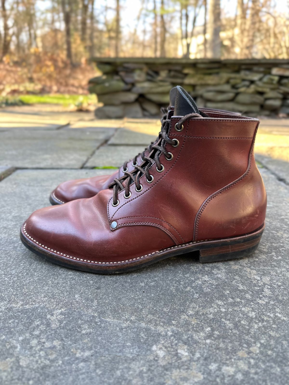 Photo by worra on December 2, 2022 of the NF Bootmaker Milton Boot in Horween Tan Workshoe Butt.