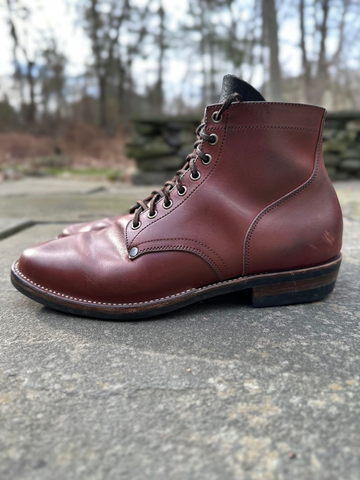 Photo by worra on January 2, 2023 of the NF Bootmaker Milton Boot in Horween Tan Workshoe Butt.