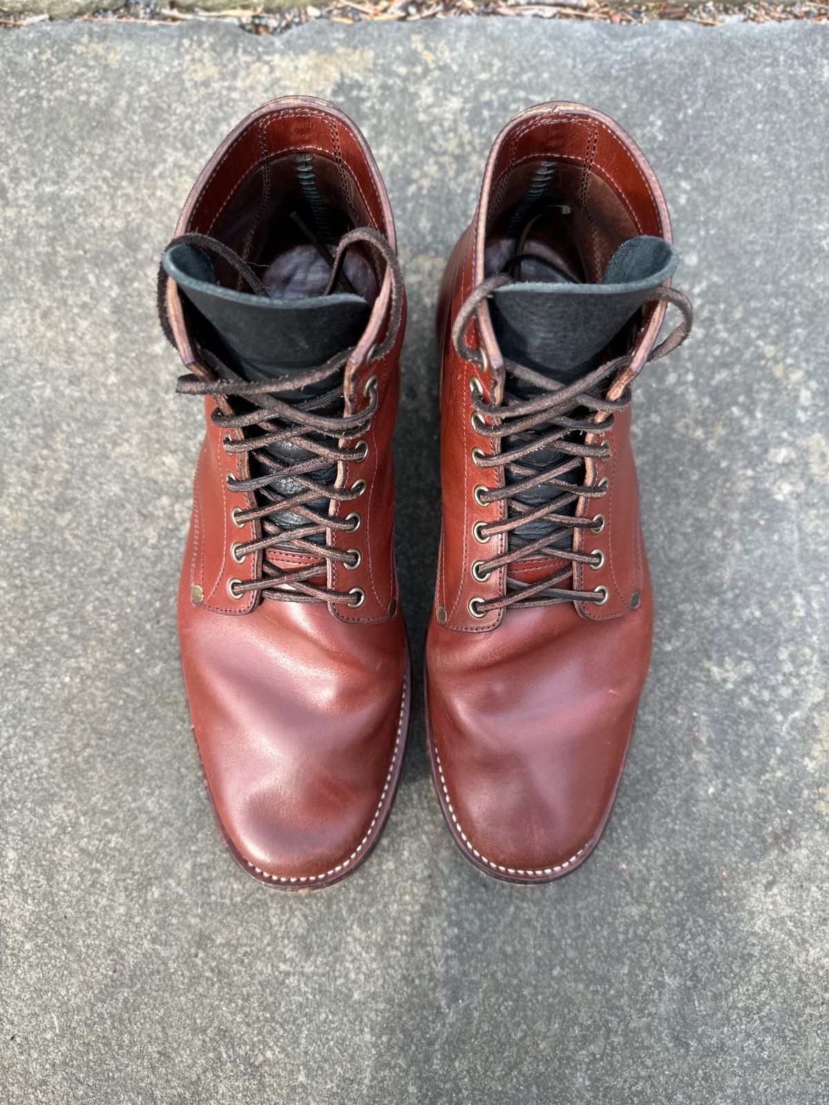 Photo by worra on January 2, 2023 of the NF Bootmaker Milton Boot in Horween Tan Workshoe Butt.