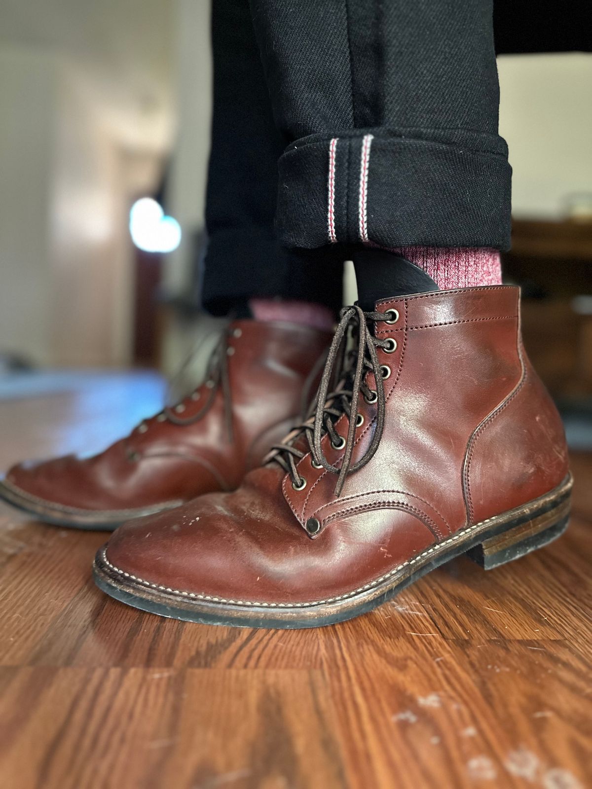 Photo by worra on February 2, 2023 of the NF Bootmaker Milton Boot in Horween Tan Workshoe Butt.
