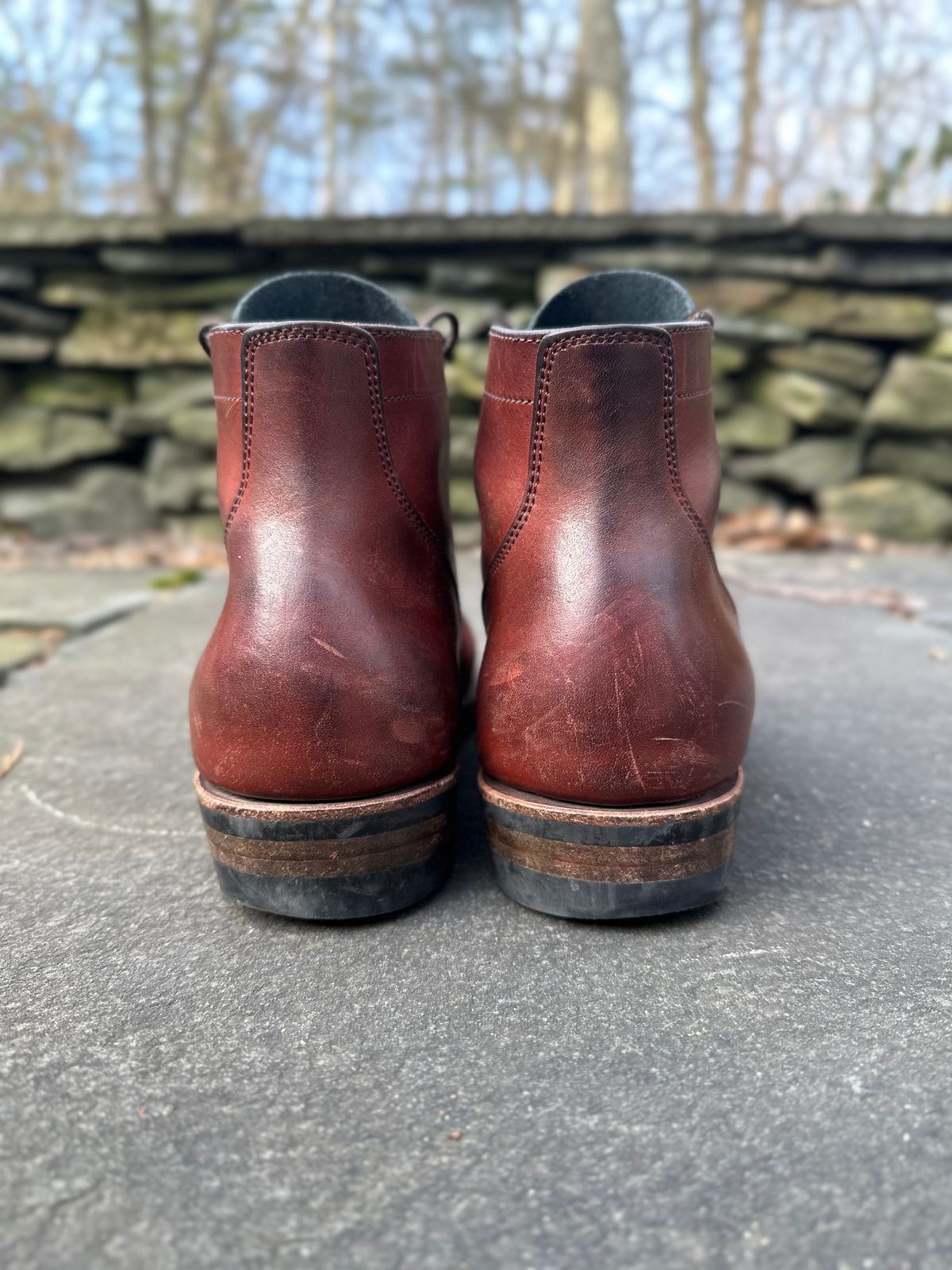 Photo by worra on February 2, 2023 of the NF Bootmaker Milton Boot in Horween Tan Workshoe Butt.