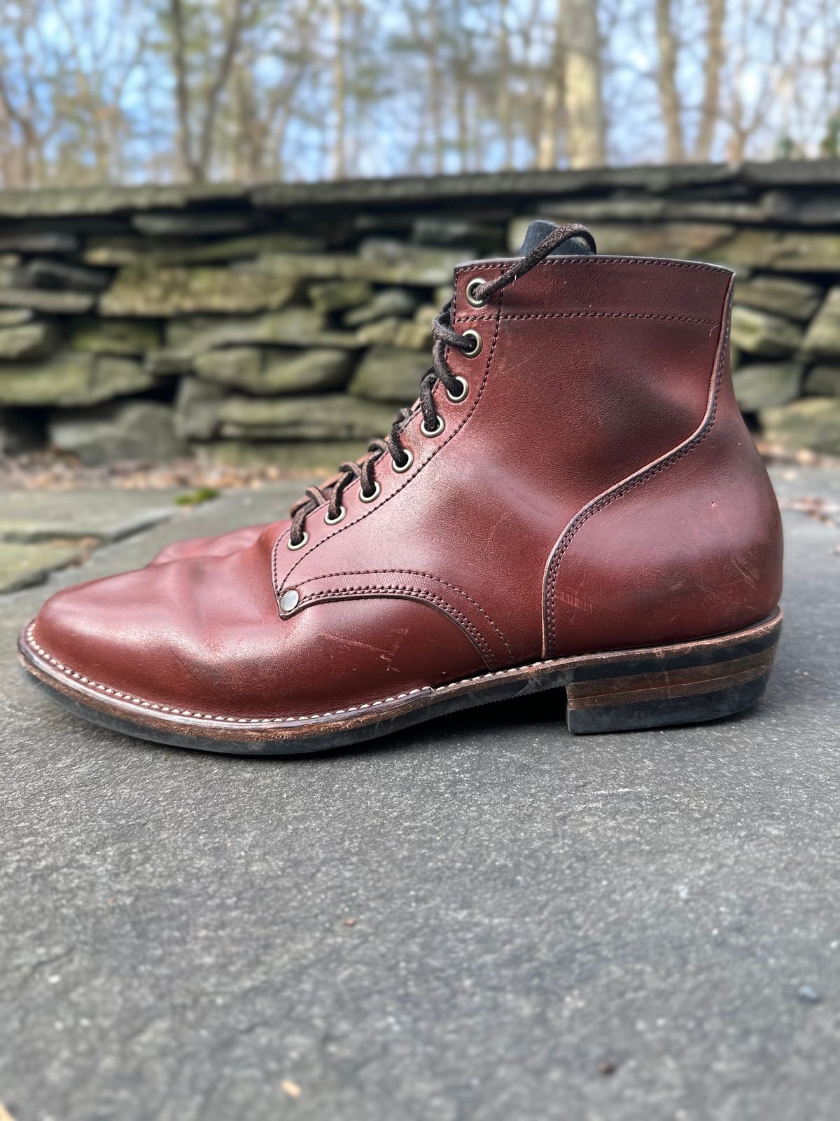 Photo by worra on February 2, 2023 of the NF Bootmaker Milton Boot in Horween Tan Workshoe Butt.