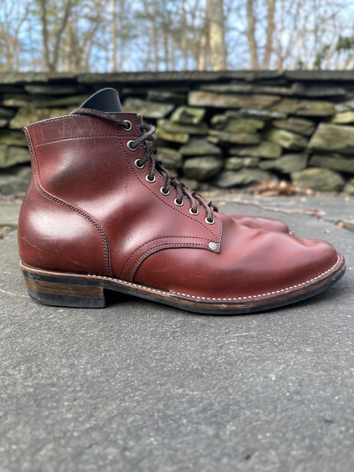 Photo by worra on February 2, 2023 of the NF Bootmaker Milton Boot in Horween Tan Workshoe Butt.