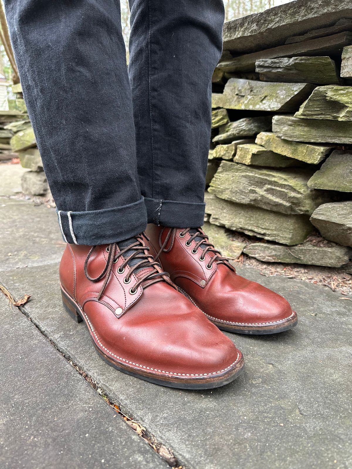 Photo by worra on November 27, 2022 of the NF Bootmaker Milton Boot in Horween Tan Workshoe Butt.