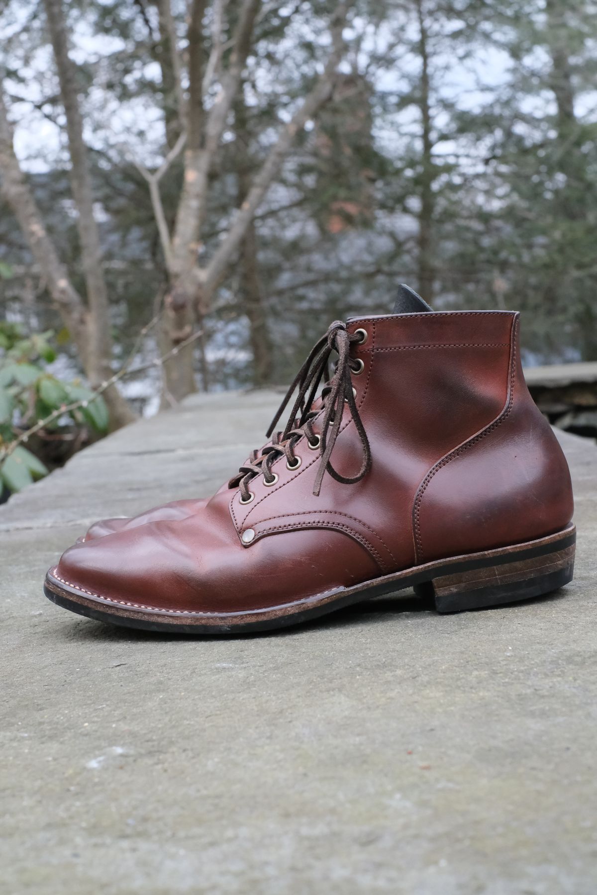 Photo by worra on April 1, 2023 of the NF Bootmaker Milton Boot in Horween Tan Workshoe Butt.