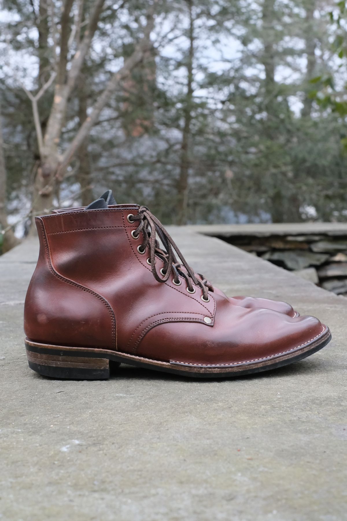 Photo by worra on April 1, 2023 of the NF Bootmaker Milton Boot in Horween Tan Workshoe Butt.