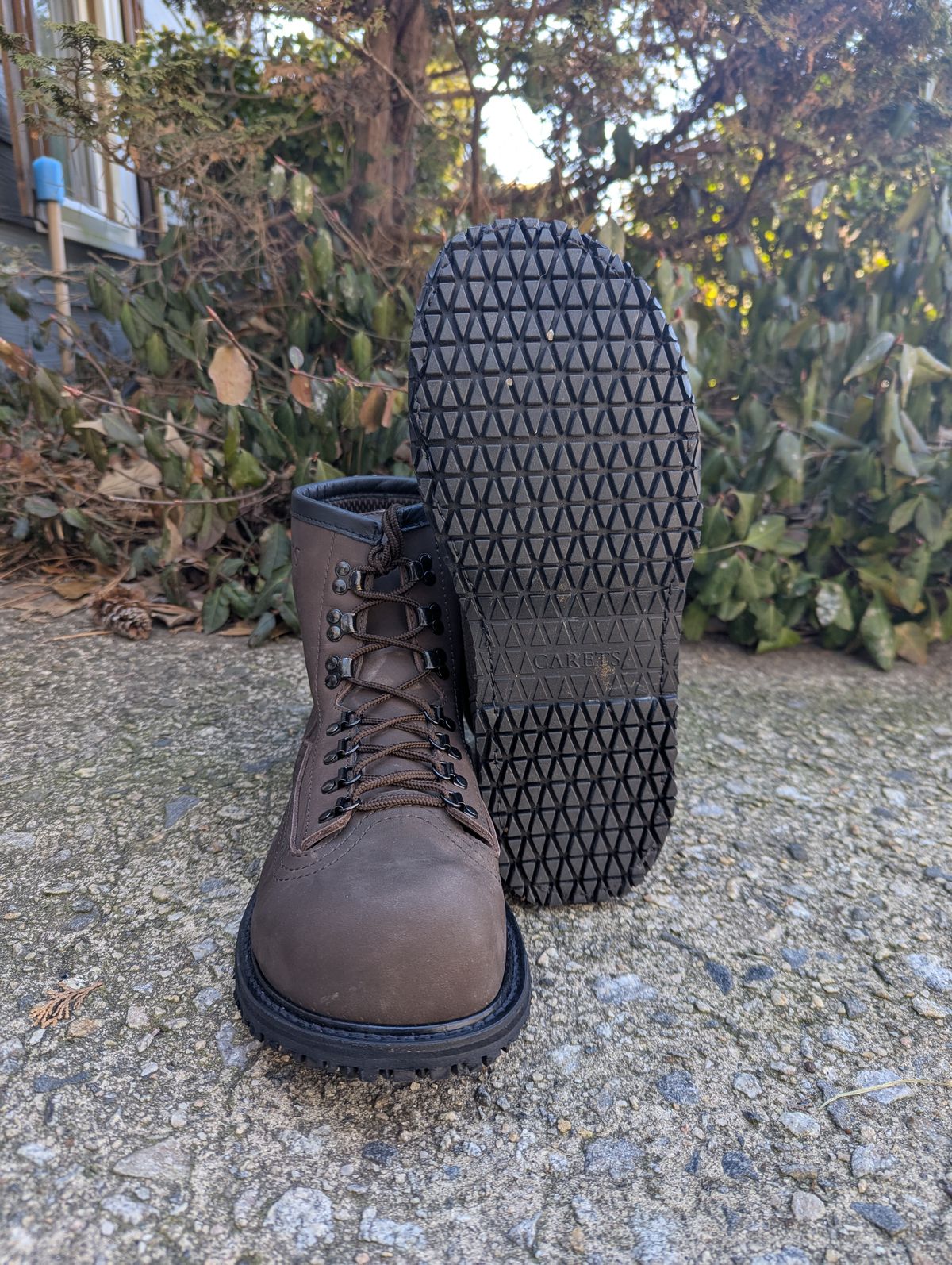 Photo by polishengineering on January 22, 2025 of the Carets Determination Safety Boot in Cacao Nubuck.