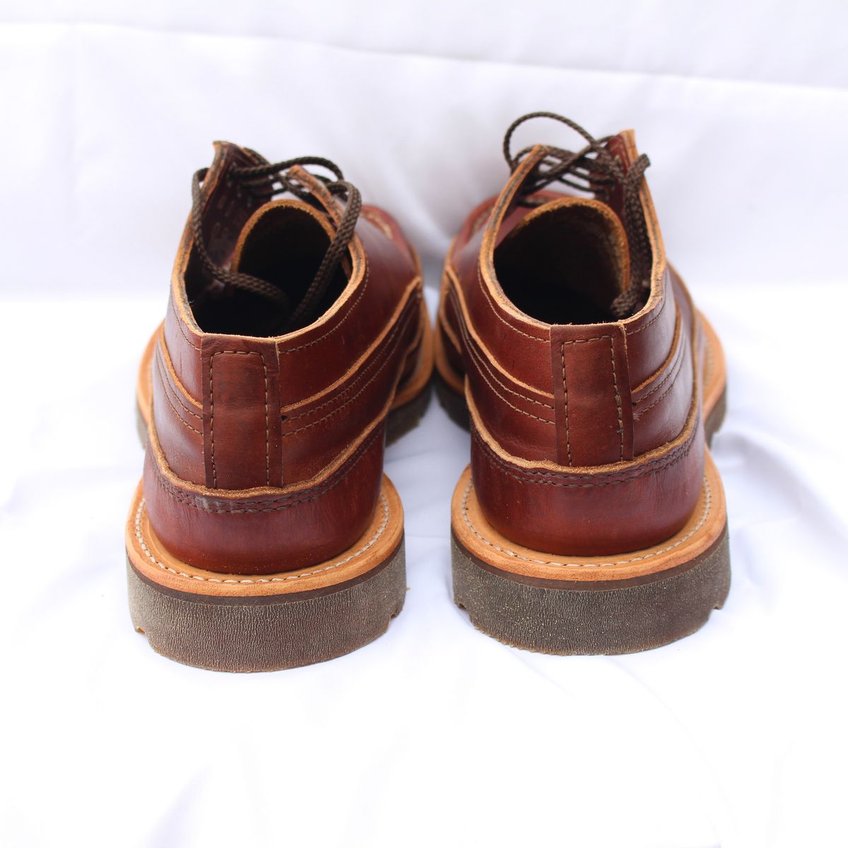 Photo by polishengineering on October 4, 2025 of the Russell Moccasin Co. Fishing Oxford in Seidel British Tan Double Shot.