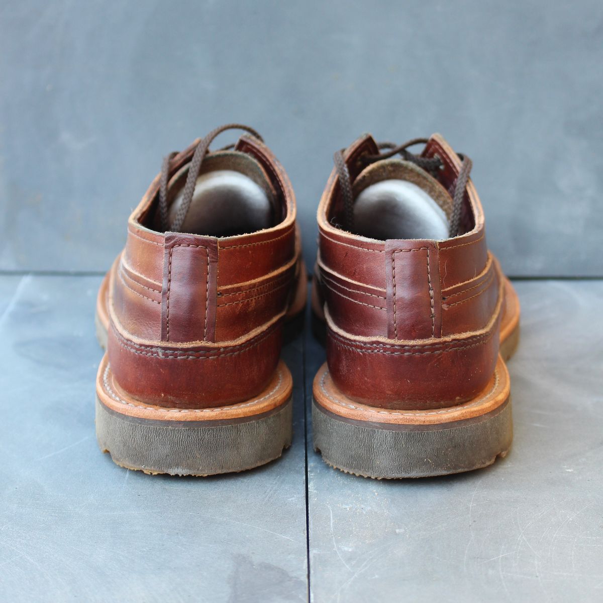 Photo by polishengineering on November 4, 2025 of the Russell Moccasin Co. Fishing Oxford in Seidel British Tan Double Shot.