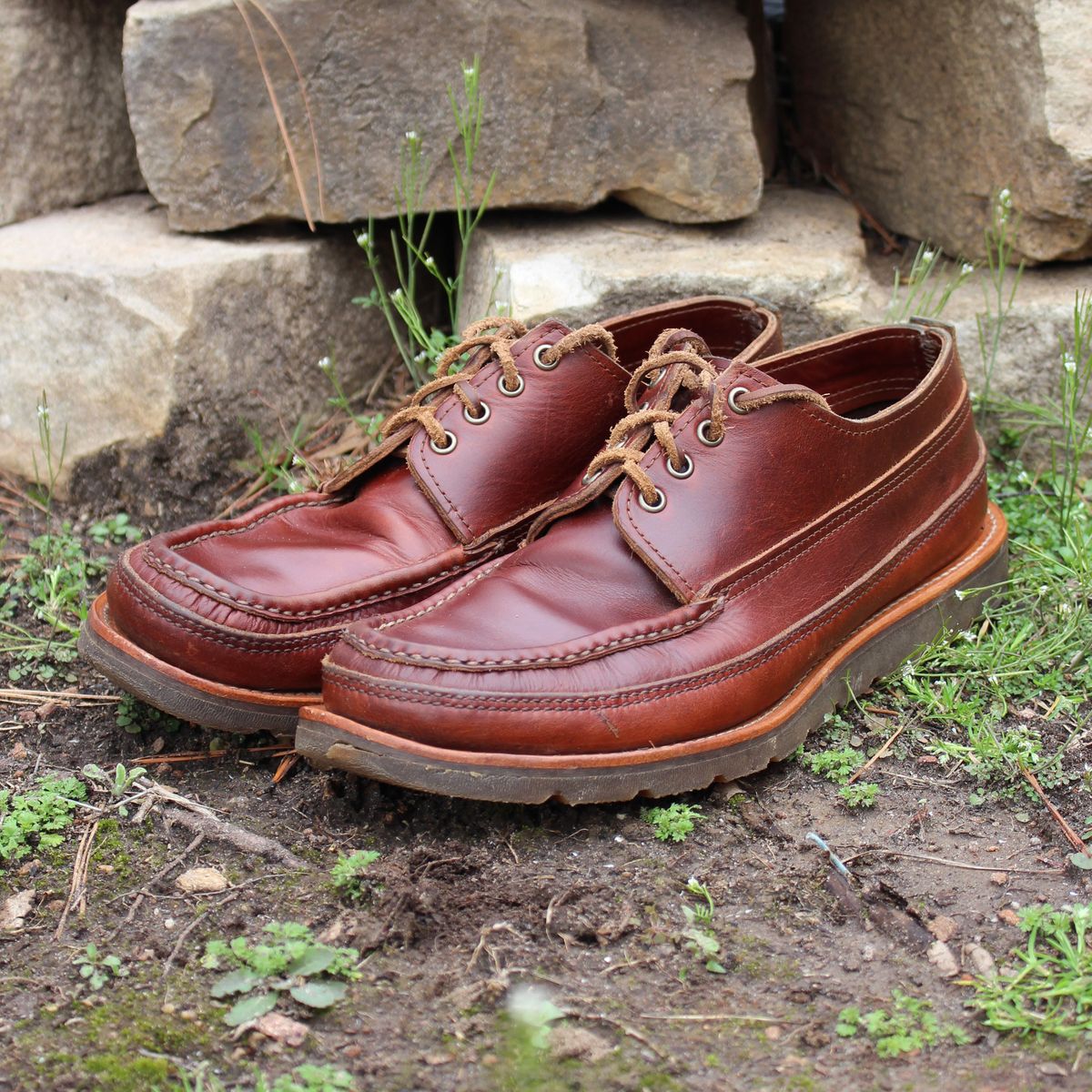 Photo by polishengineering on March 2, 2026 of the Russell Moccasin Co. Fishing Oxford in Seidel British Tan Double Shot.