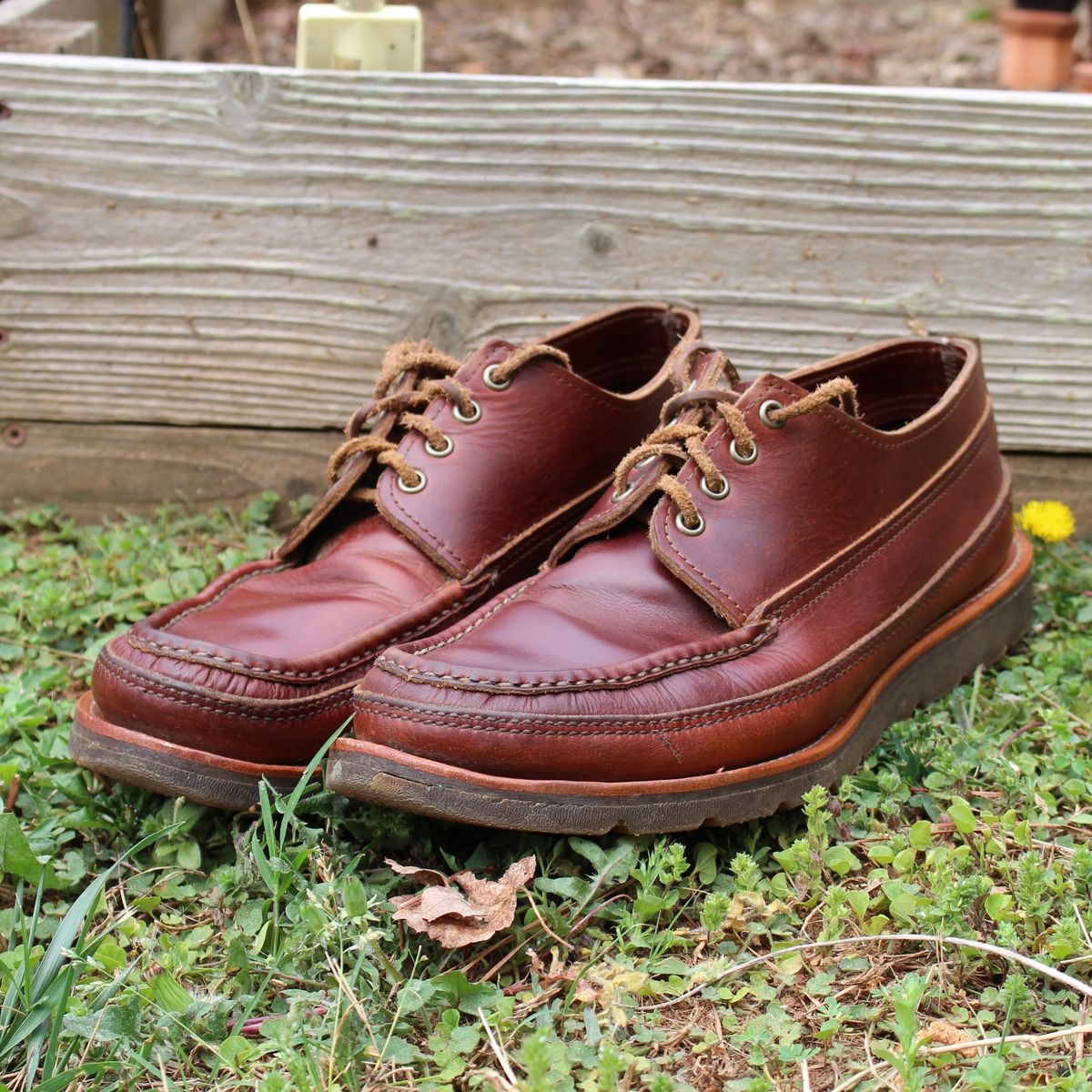 Photo by polishengineering on April 4, 2026 of the Russell Moccasin Co. Fishing Oxford in Seidel British Tan Double Shot.