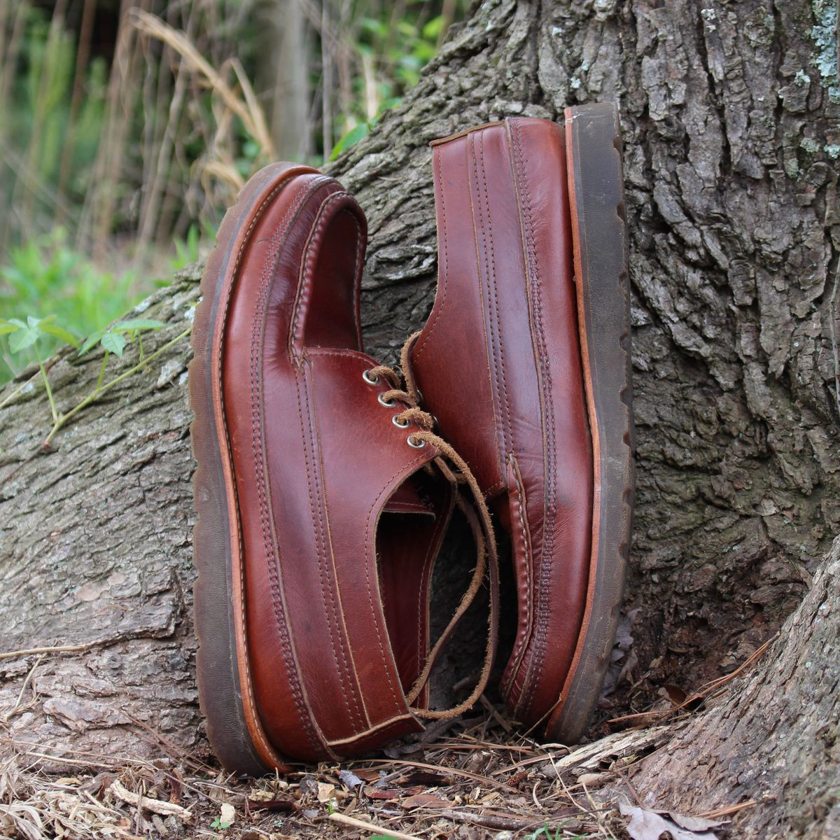 Photo by polishengineering on April 4, 2026 of the Russell Moccasin Co. Fishing Oxford in Seidel British Tan Double Shot.