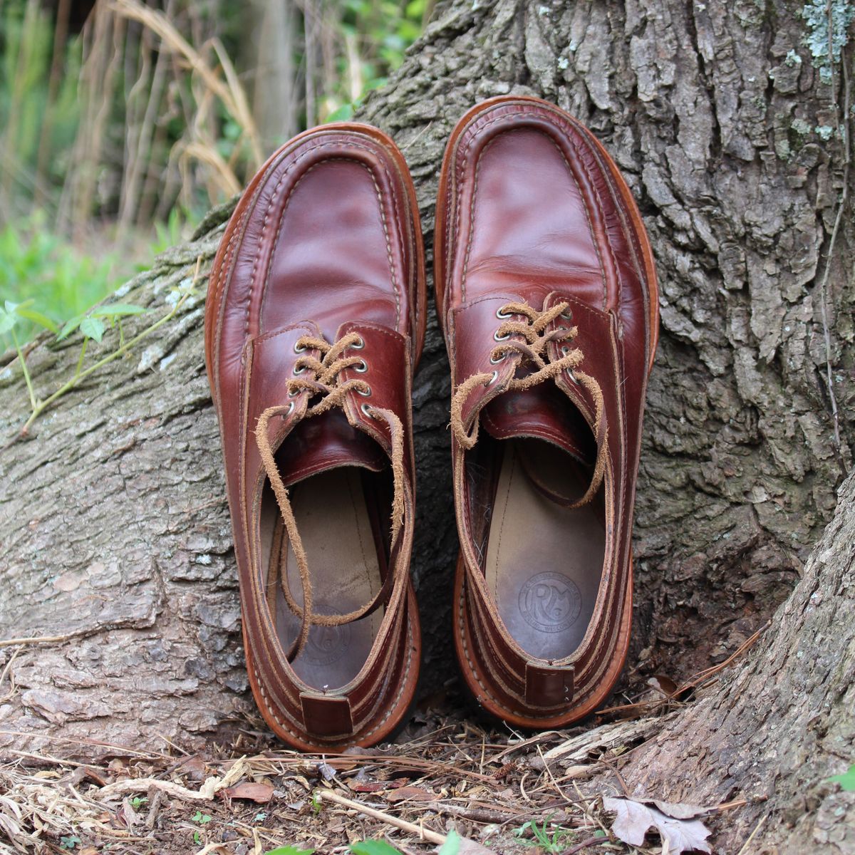 Photo by polishengineering on April 4, 2026 of the Russell Moccasin Co. Fishing Oxford in Seidel British Tan Double Shot.