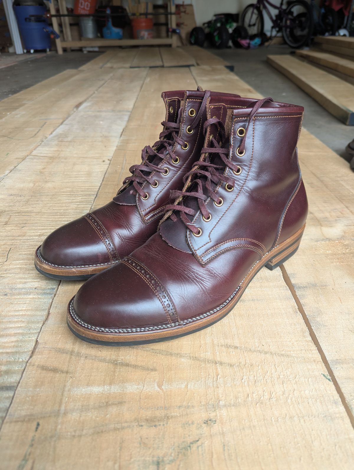 Photo by polishengineering on May 10, 2025 of the Iron Boots The Chosen One in Seidel Burgundy Double Shot.