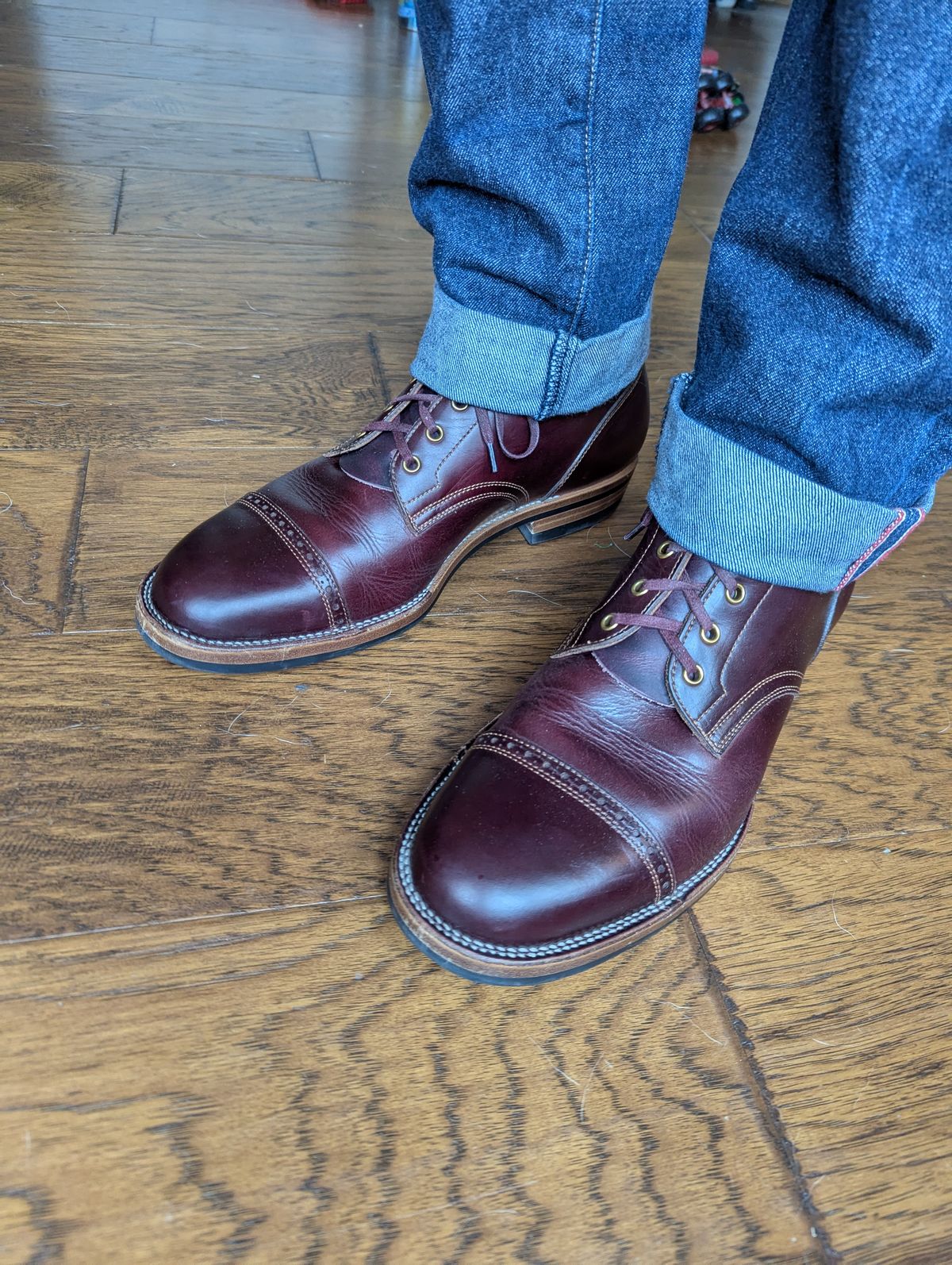 Photo by polishengineering on June 6, 2025 of the Iron Boots The Chosen One in Seidel Burgundy Double Shot.