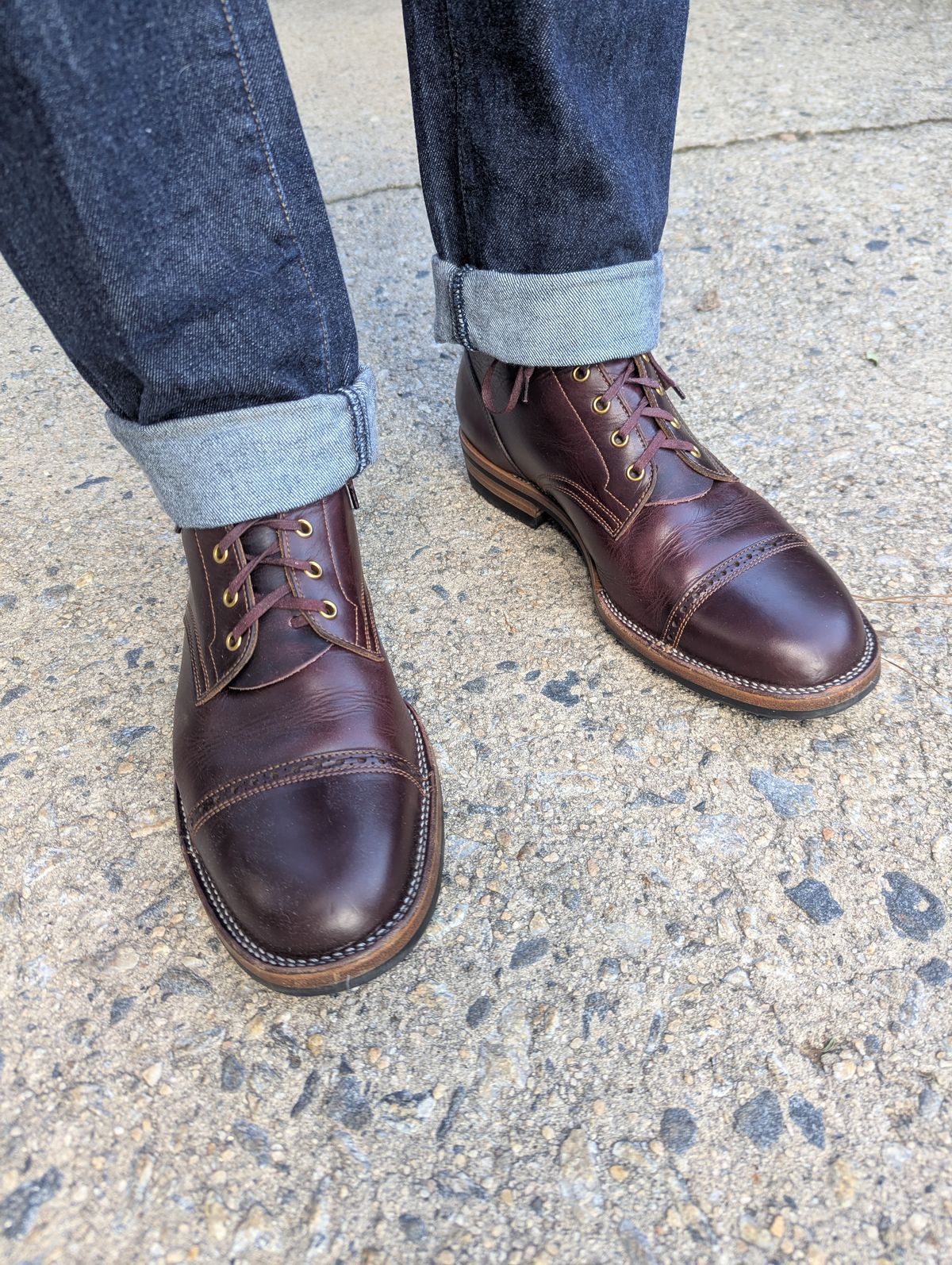 Photo by polishengineering on July 26, 2025 of the Iron Boots The Chosen One in Seidel Burgundy Double Shot.