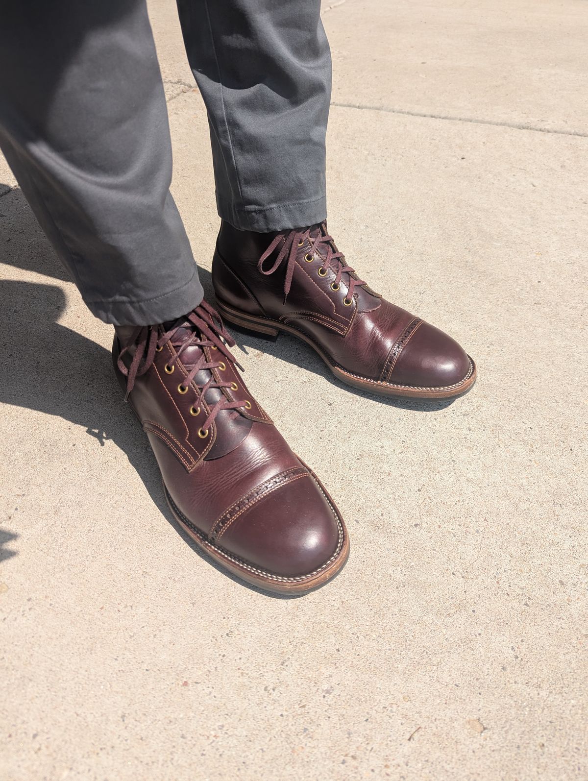 Photo by polishengineering on August 20, 2025 of the Iron Boots The Chosen One in Seidel Burgundy Double Shot.