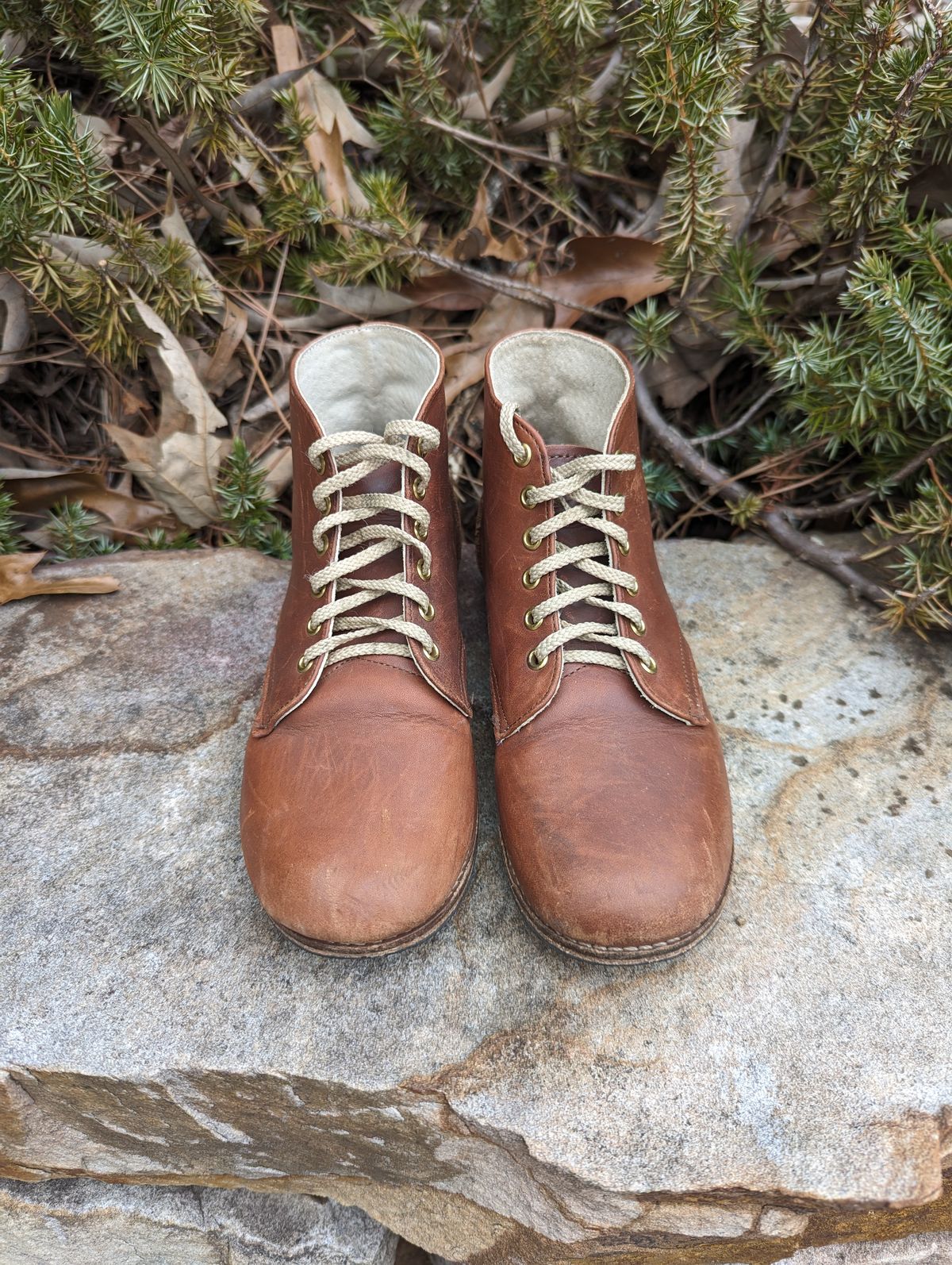 Photo by polishengineering on January 4, 2024 of the Nicks x Zimmerman Kids Work Boots in Seidel 1964 Brown.