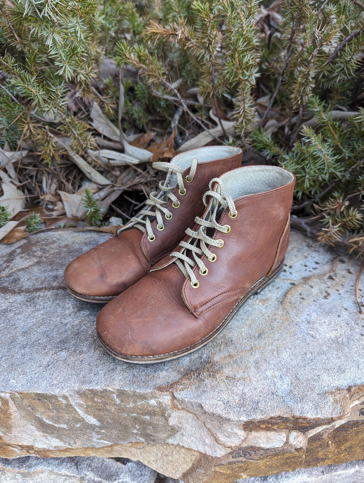 Photo by polishengineering on February 5, 2024 of the Nicks x Zimmerman Kids Work Boots in Seidel 1964 Brown.