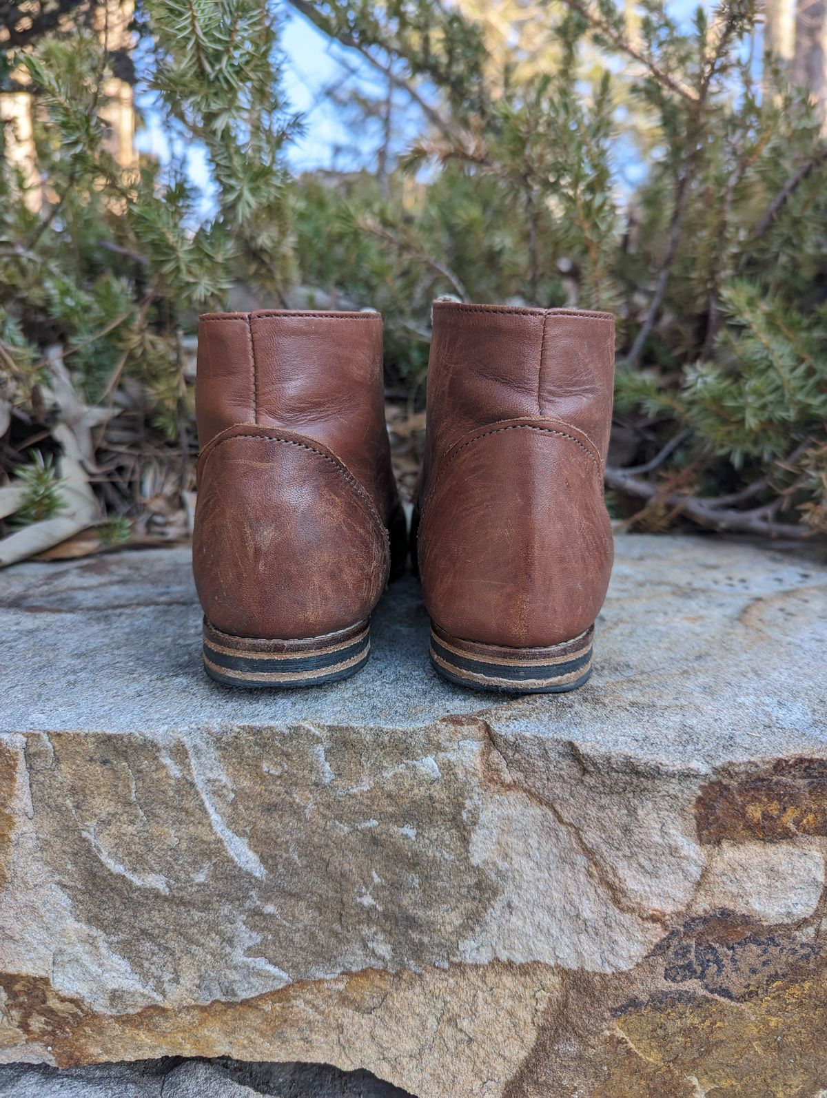 Photo by polishengineering on February 5, 2024 of the Nicks x Zimmerman Kids Work Boots in Seidel 1964 Brown.