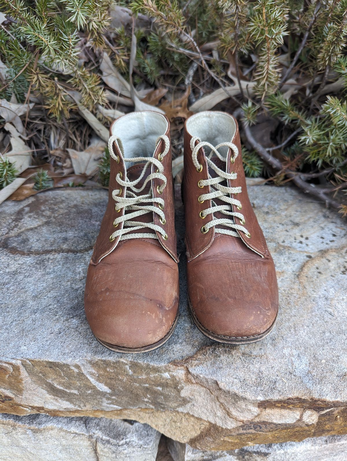 Photo by polishengineering on February 5, 2024 of the Nicks x Zimmerman Kids Work Boots in Seidel 1964 Brown.
