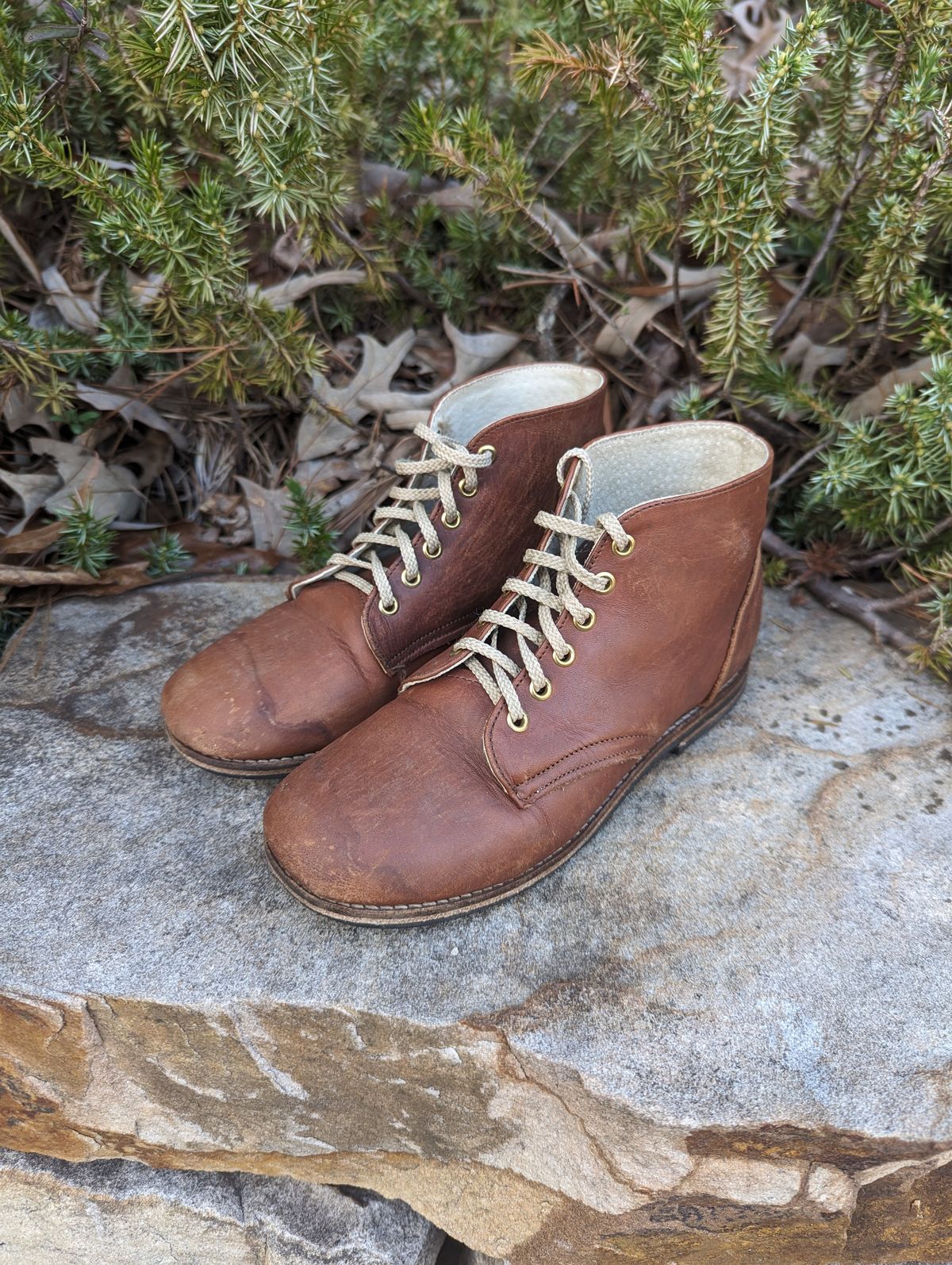 Photo by polishengineering on March 4, 2024 of the Nicks x Zimmerman Kids Work Boots in Seidel 1964 Brown.