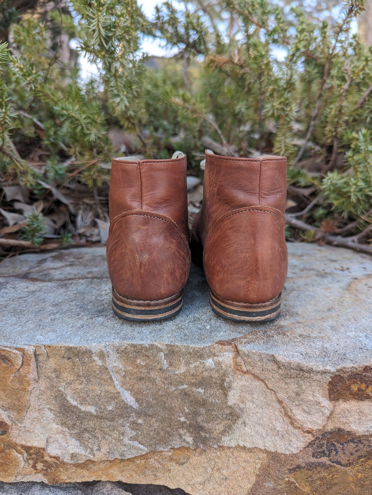 Photo by polishengineering on March 4, 2024 of the Nicks x Zimmerman Kids Work Boots in Seidel 1964 Brown.