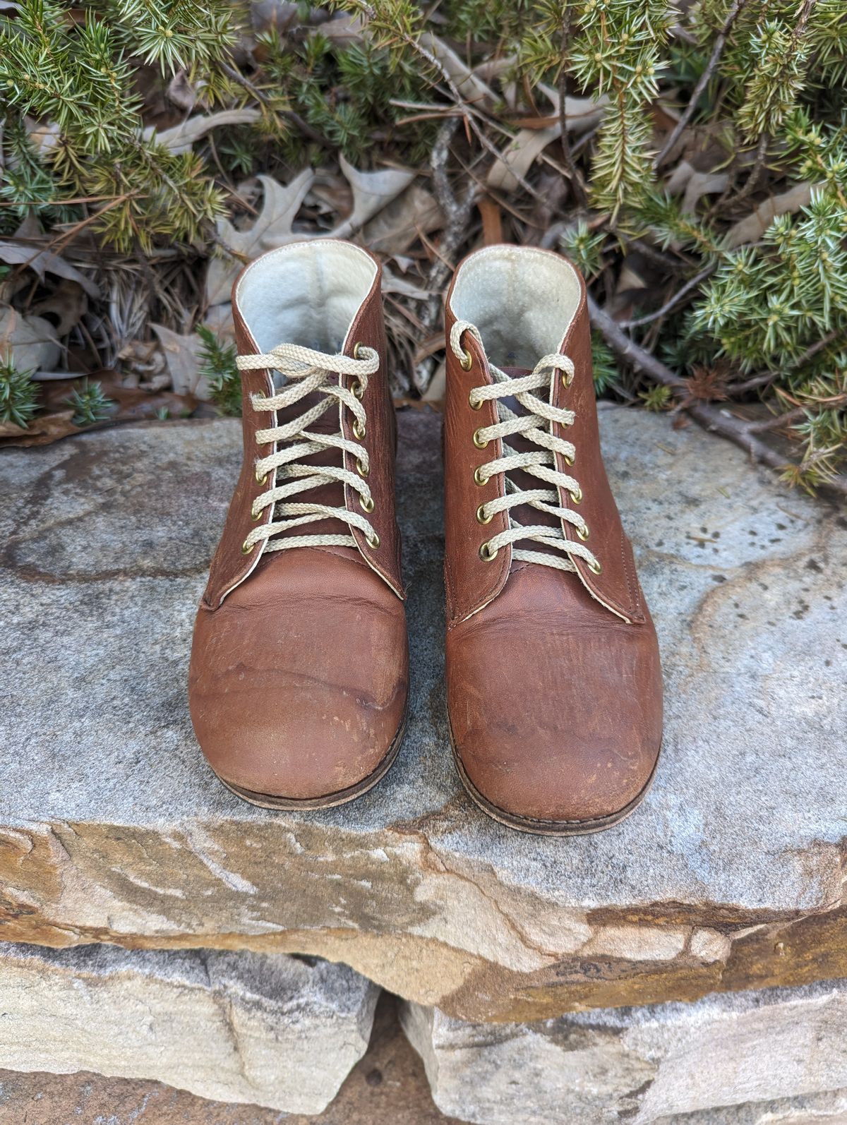 Photo by polishengineering on March 4, 2024 of the Nicks x Zimmerman Kids Work Boots in Seidel 1964 Brown.