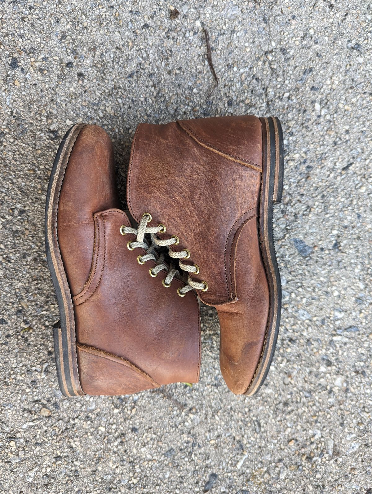 Photo by polishengineering on March 4, 2024 of the Nicks x Zimmerman Kids Work Boots in Seidel 1964 Brown.