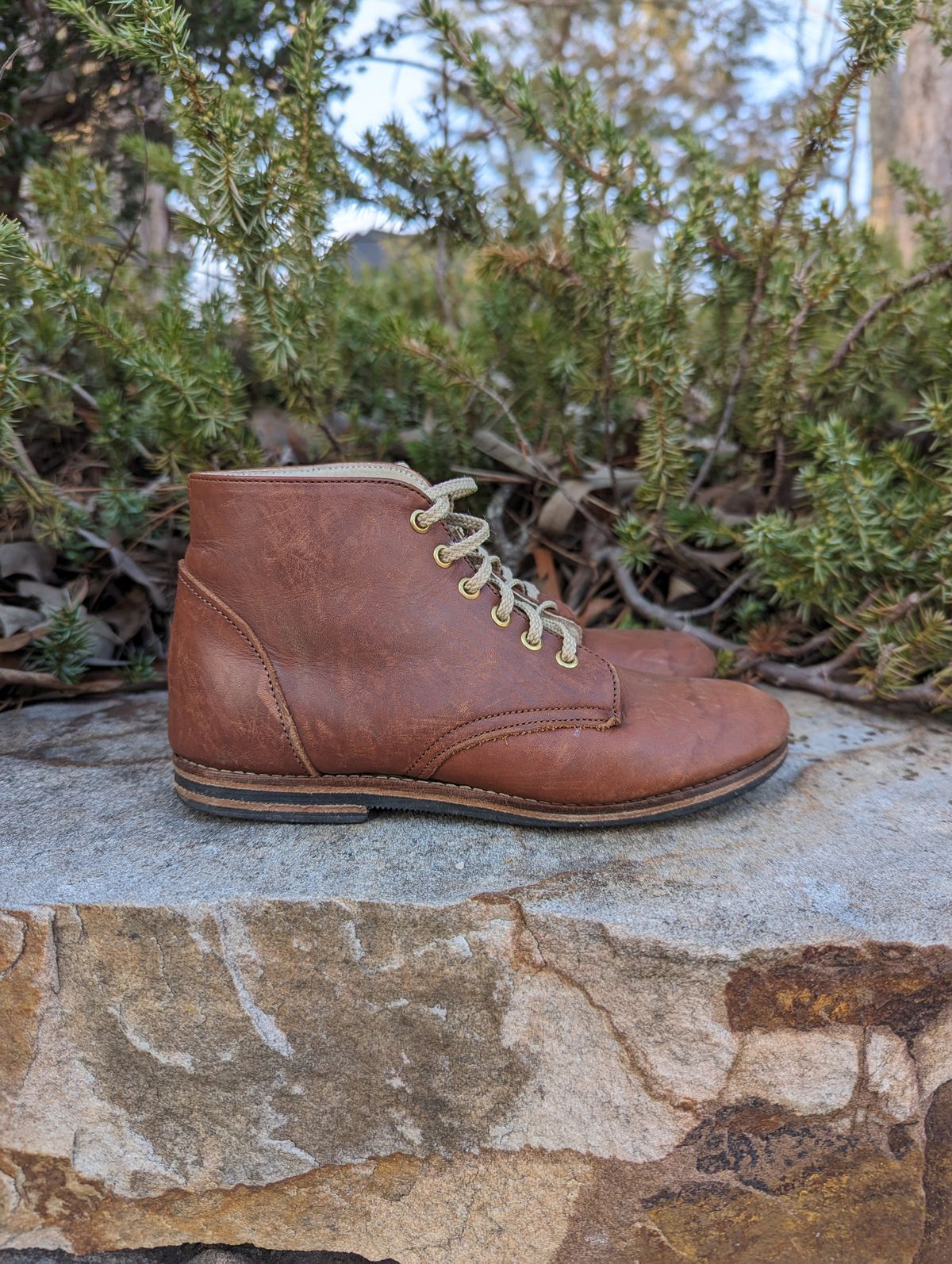Photo by polishengineering on March 4, 2024 of the Nicks x Zimmerman Kids Work Boots in Seidel 1964 Brown.