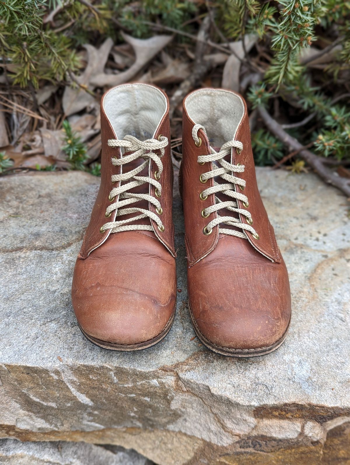Photo by polishengineering on April 5, 2024 of the Nicks x Zimmerman Kids Work Boots in Seidel 1964 Brown.