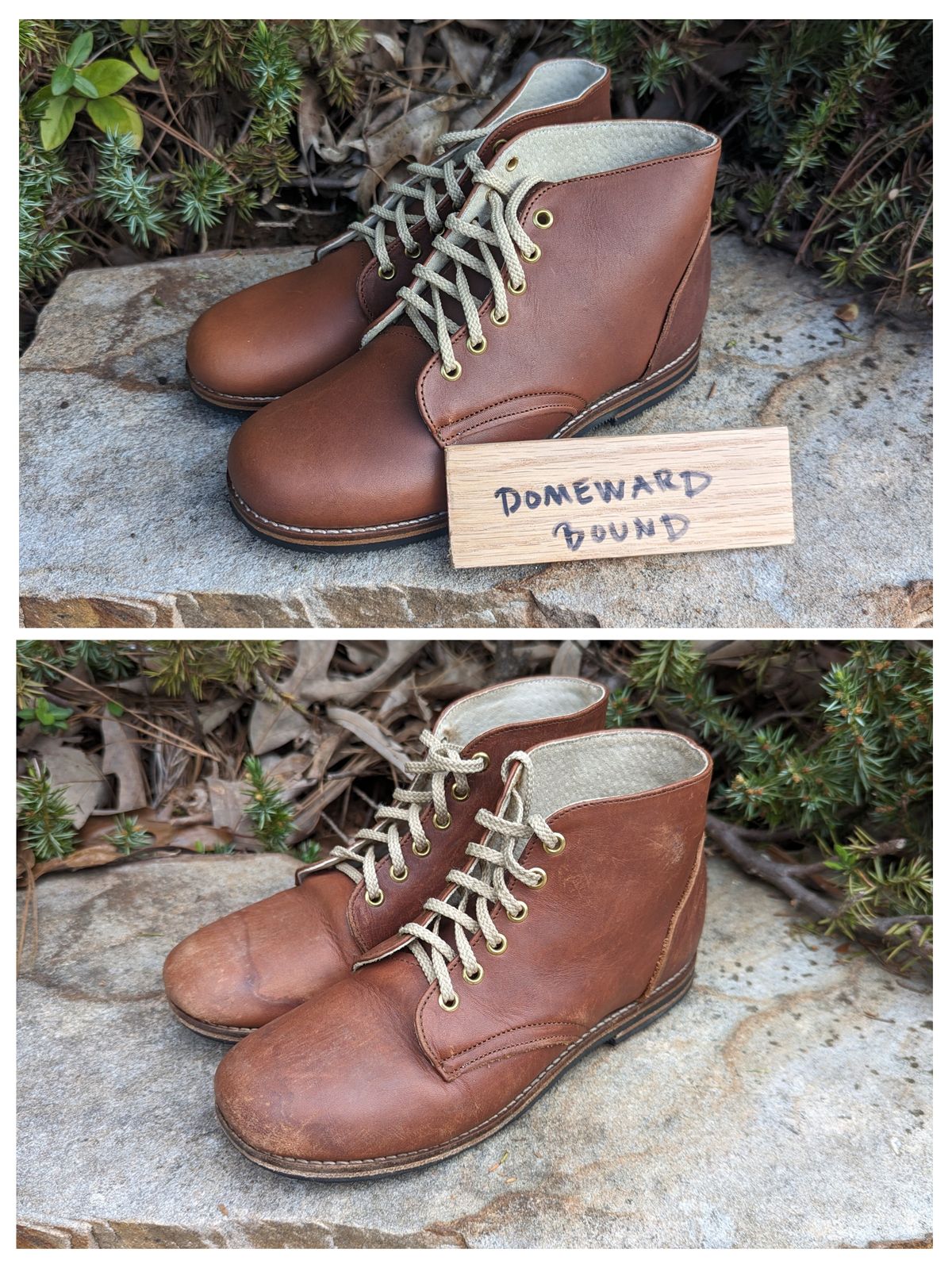 Photo by polishengineering on April 5, 2024 of the Nicks x Zimmerman Kids Work Boots in Seidel 1964 Brown.