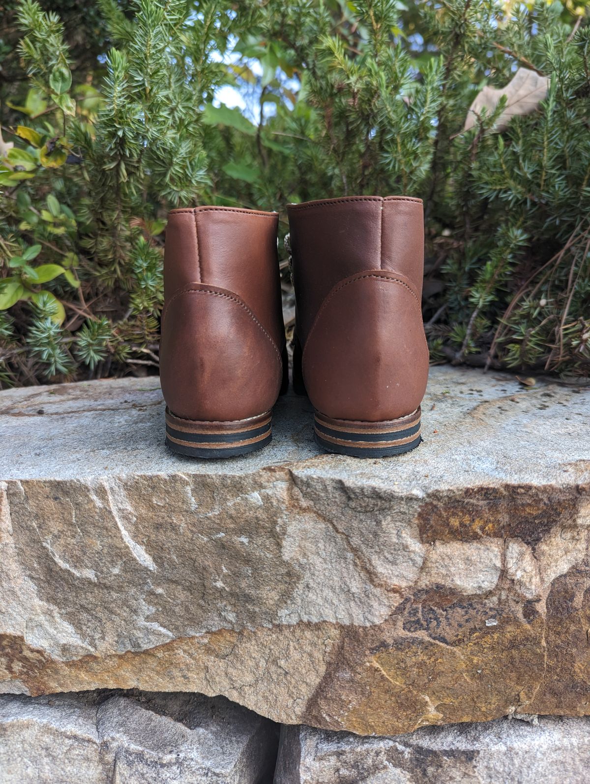 Photo by polishengineering on October 1, 2023 of the Nicks x Zimmerman Kids Work Boots in Seidel 1964 Brown.