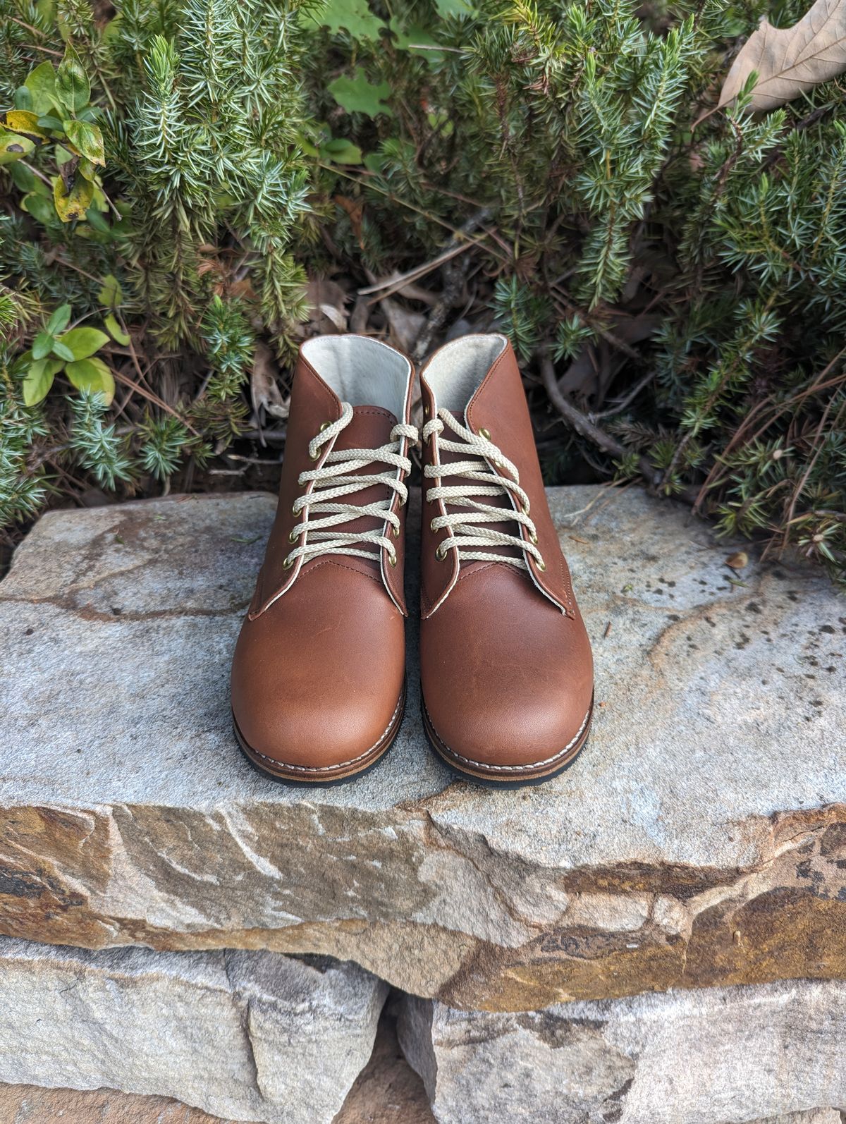 Photo by polishengineering on October 1, 2023 of the Nicks x Zimmerman Kids Work Boots in Seidel 1964 Brown.